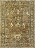 6x9 Ft Neutral Serapi Rug - Oriental Area Rug - Beige Brown Floral Design