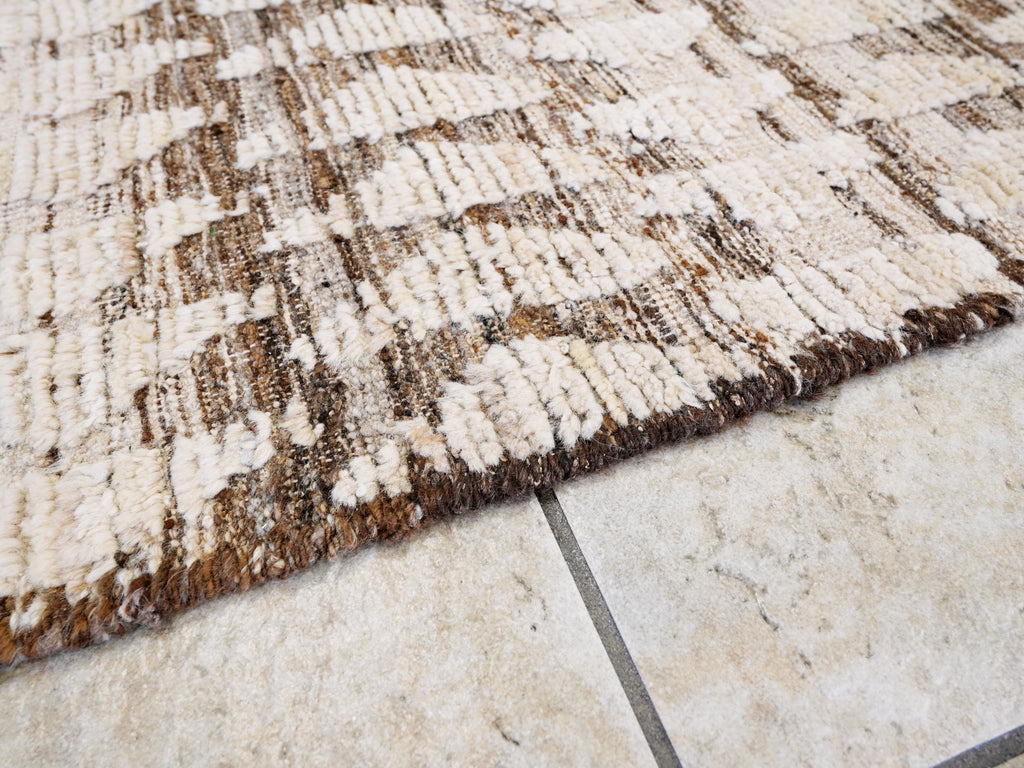6x9 Ft Handmade Beige Moroccan Rug - Afghan Wool Rug