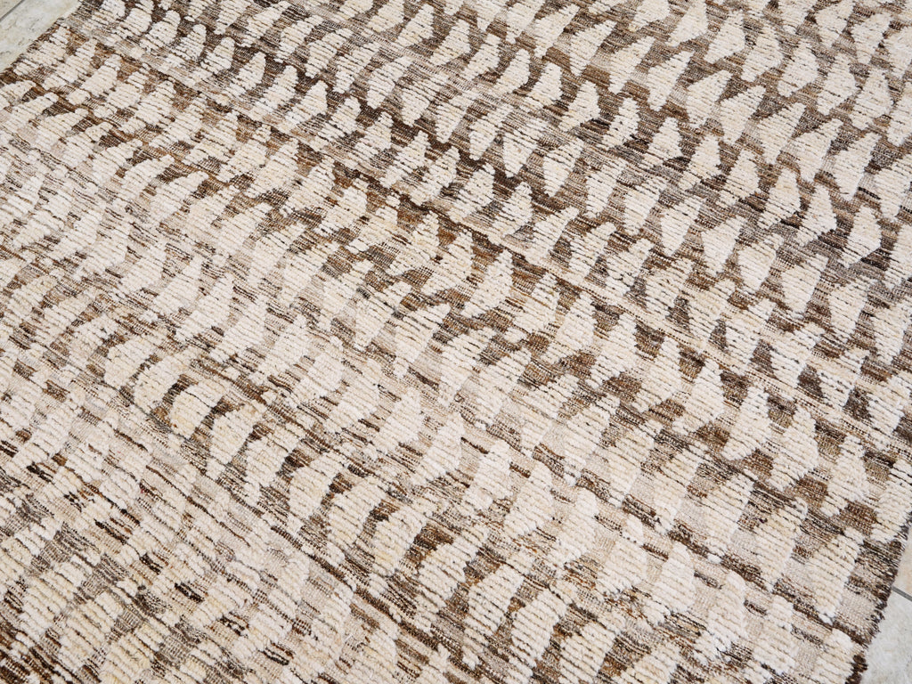 6x9 Ft Handmade Beige Moroccan Rug - Afghan Wool Rug