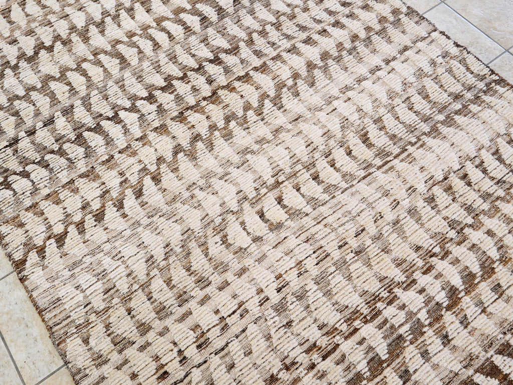 6x9 Ft Handmade Beige Moroccan Rug - Afghan Wool Rug
