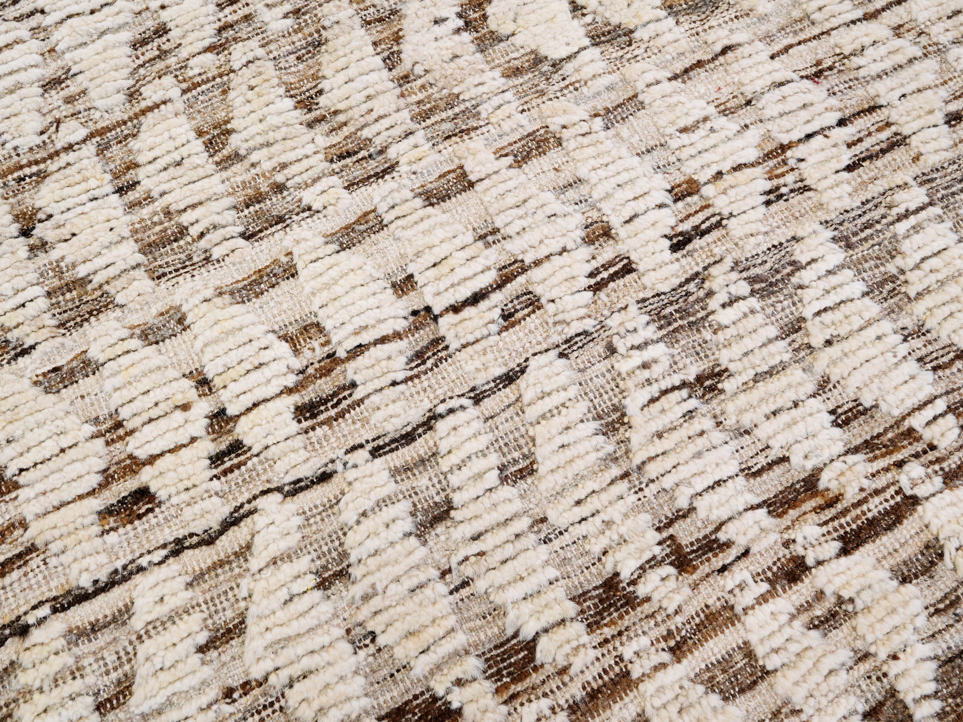 6x9 Ft Handmade Beige Moroccan Rug - Afghan Wool Rug