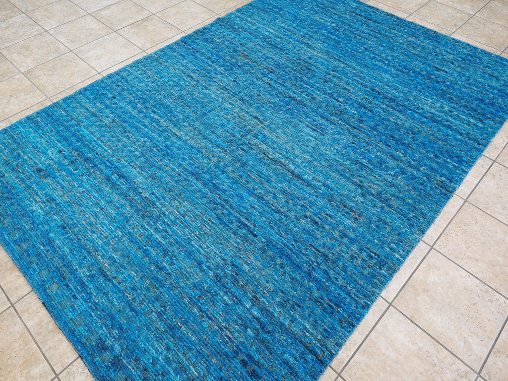 6x9 Ft Blue Moroccan Rug - Afghan Handmade Area Rug