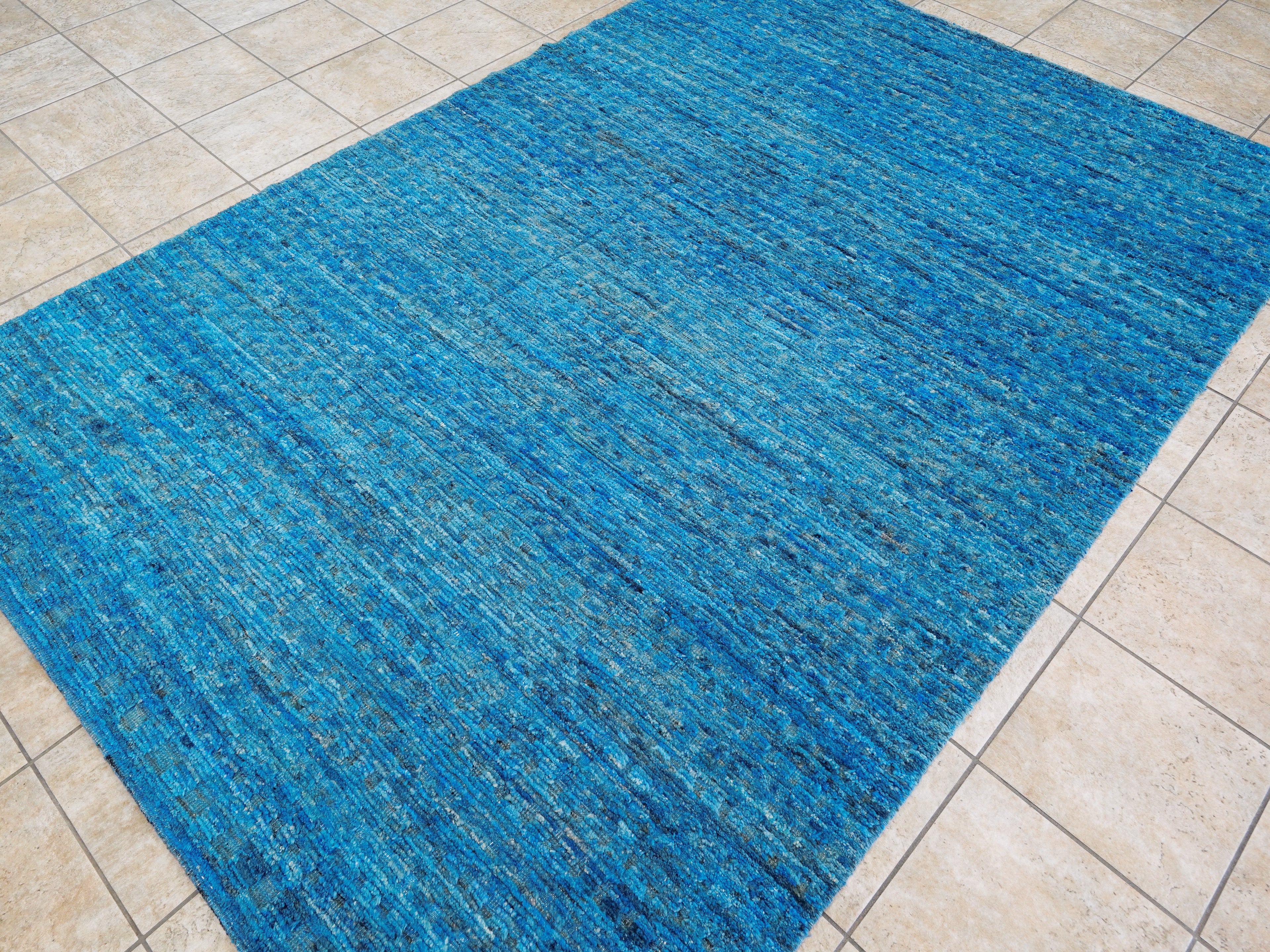 6x9 Ft Blue Moroccan Rug - Afghan Handmade Area Rug