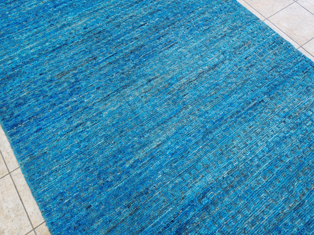 6x9 Ft Blue Moroccan Rug - Afghan Handmade Area Rug