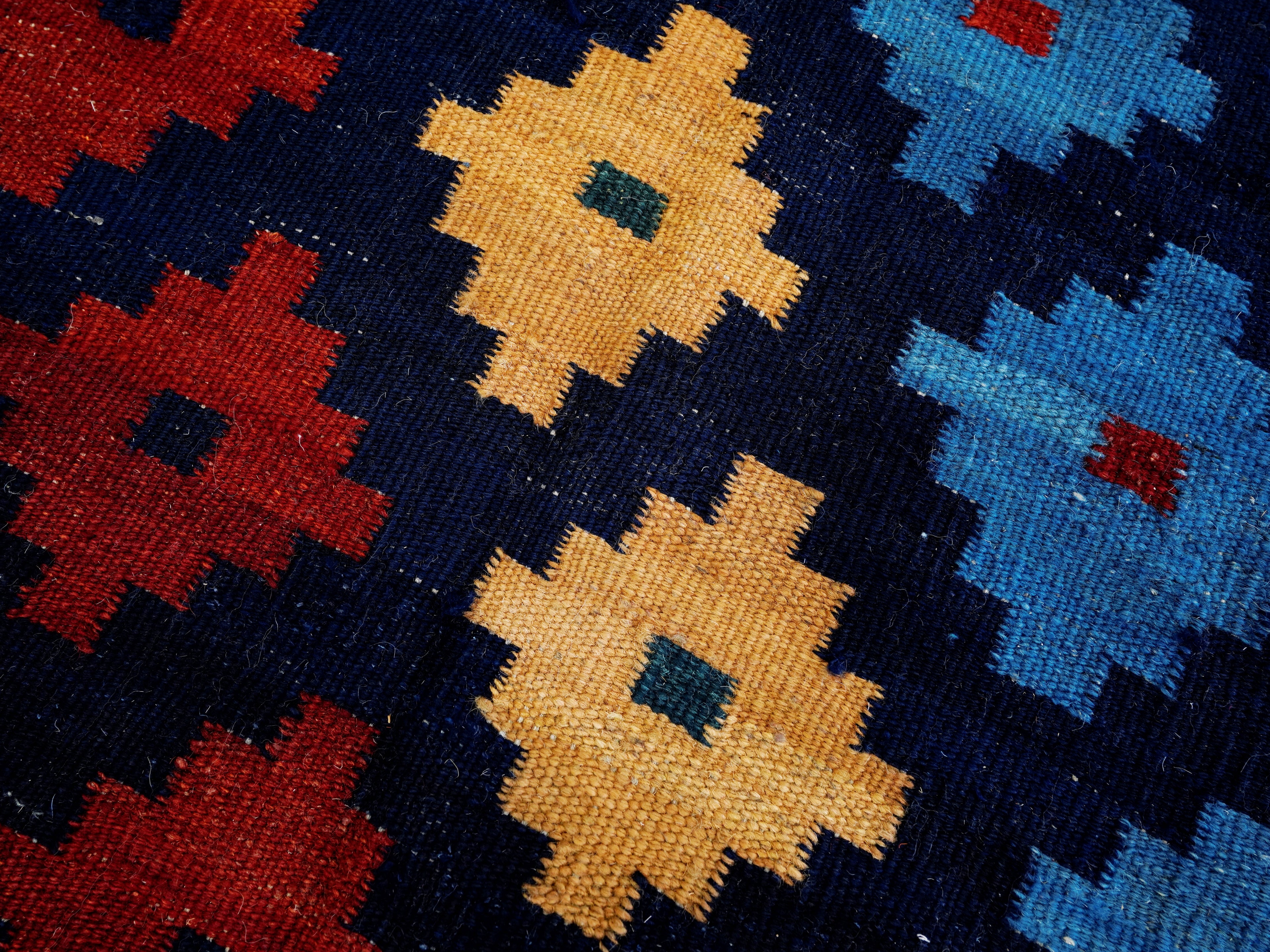 6x8 Ft Colorful Kilim Rug - Afghan Tribal Flat Weave