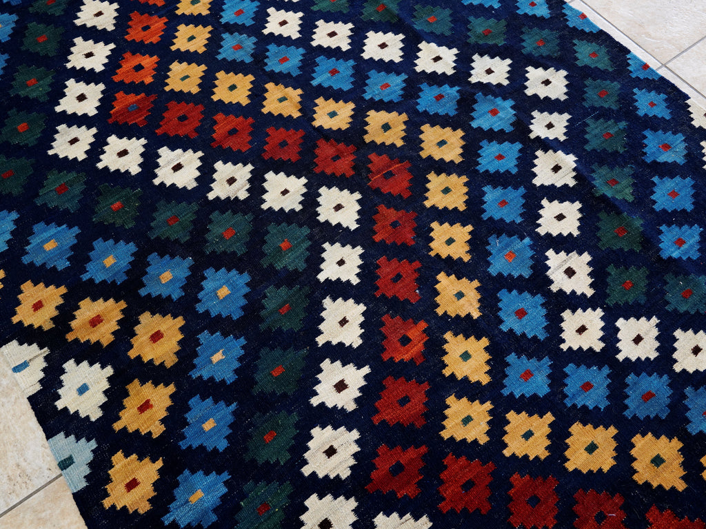 6x8 Ft Colorful Kilim Rug - Afghan Tribal Flat Weave
