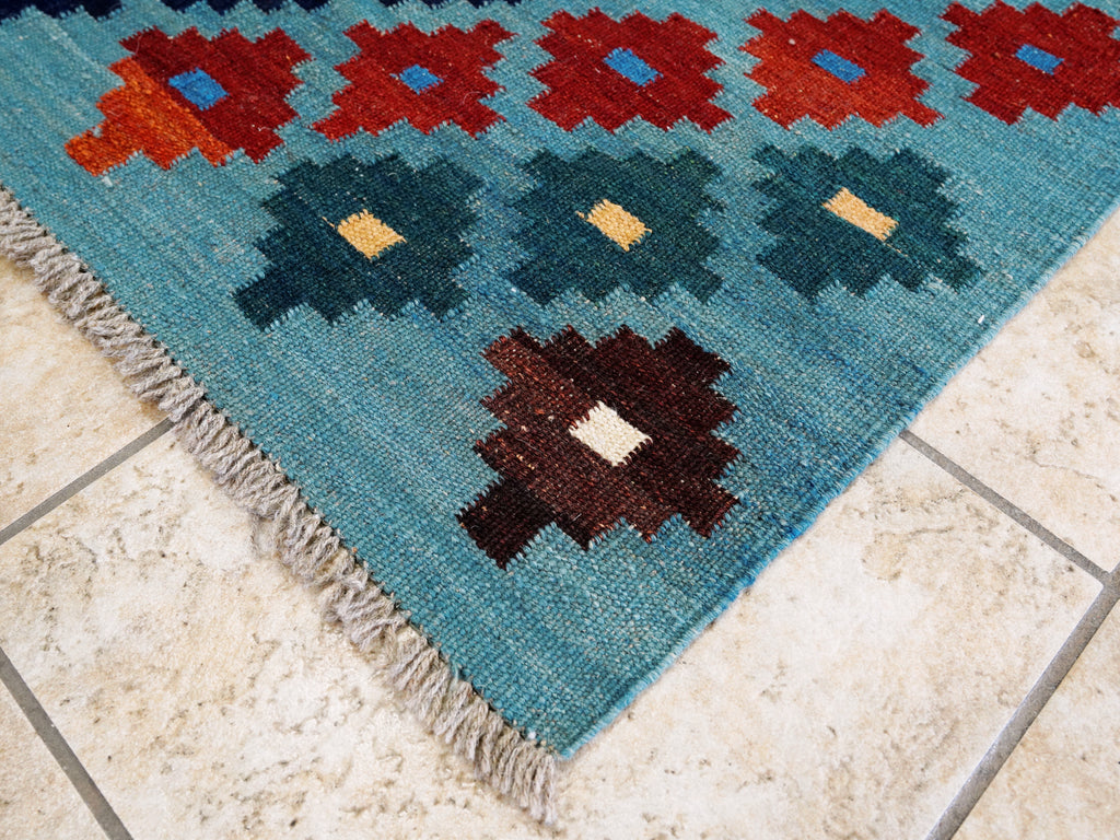 6x8 Ft Colorful Kilim Rug - Afghan Tribal Flat Weave