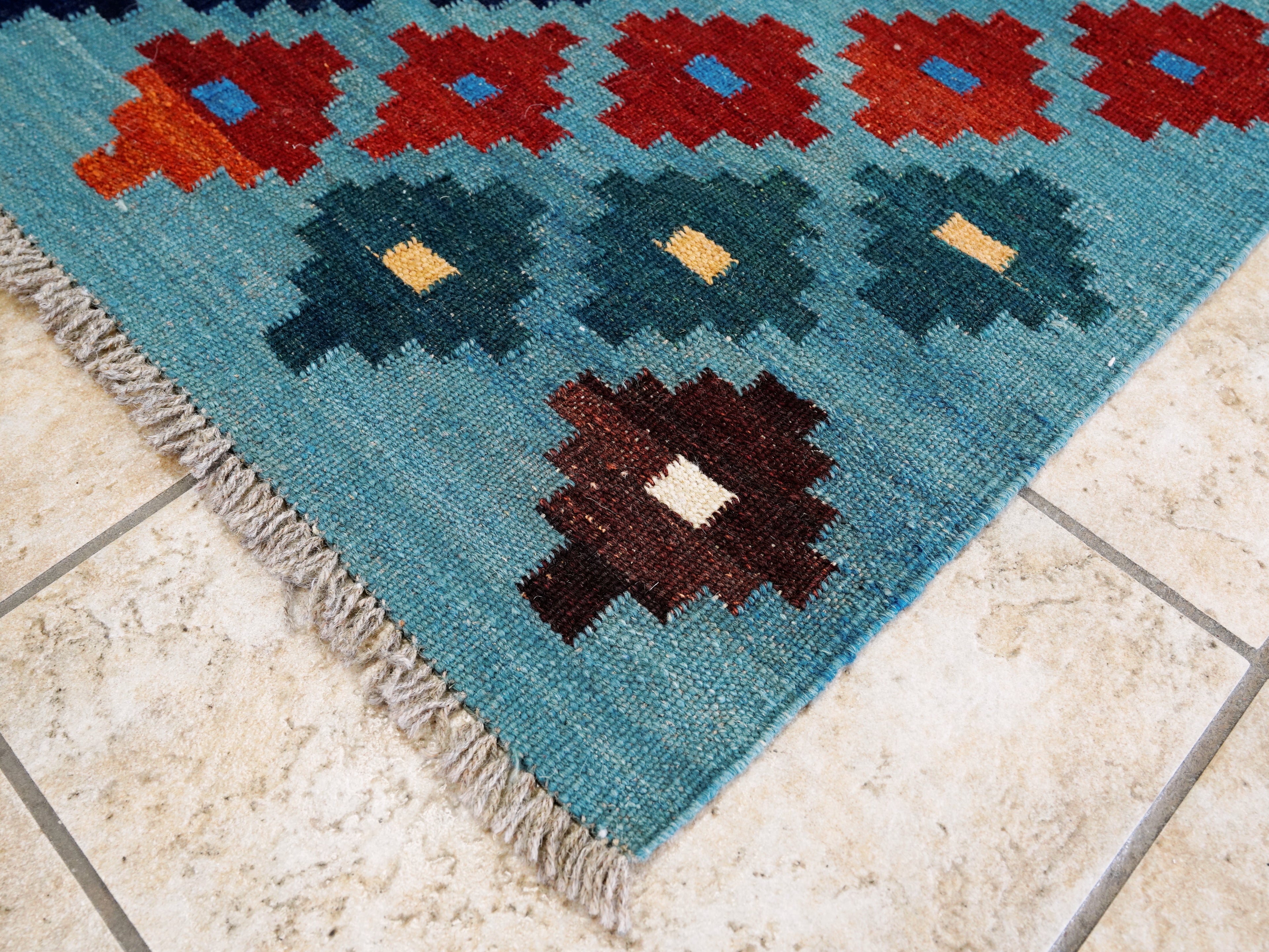 6x8 Ft Colorful Kilim Rug - Afghan Tribal Flat Weave