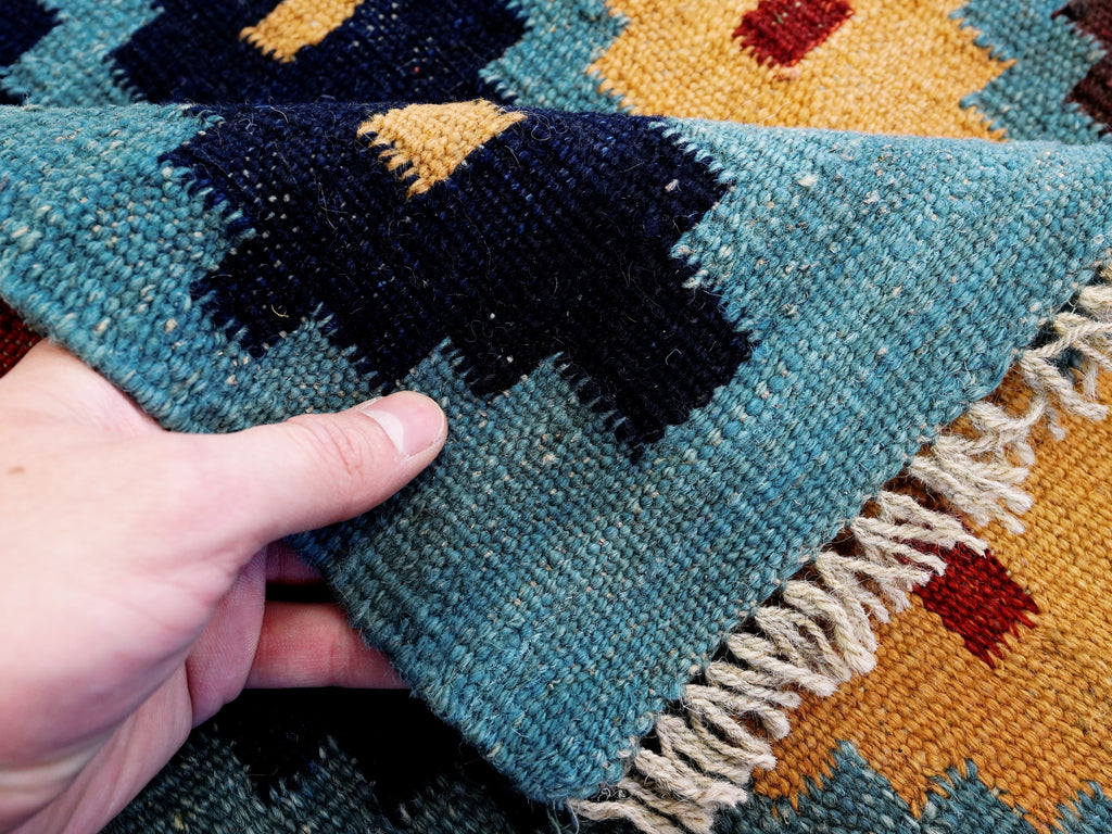 6x8 Ft Colorful Kilim Rug - Afghan Tribal Flat Weave