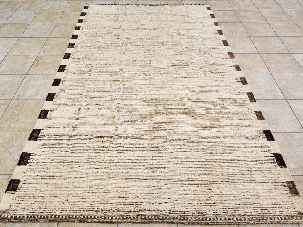 6x9 Ft Plain Beige Moroccan Rug - Afghan Wool Rug