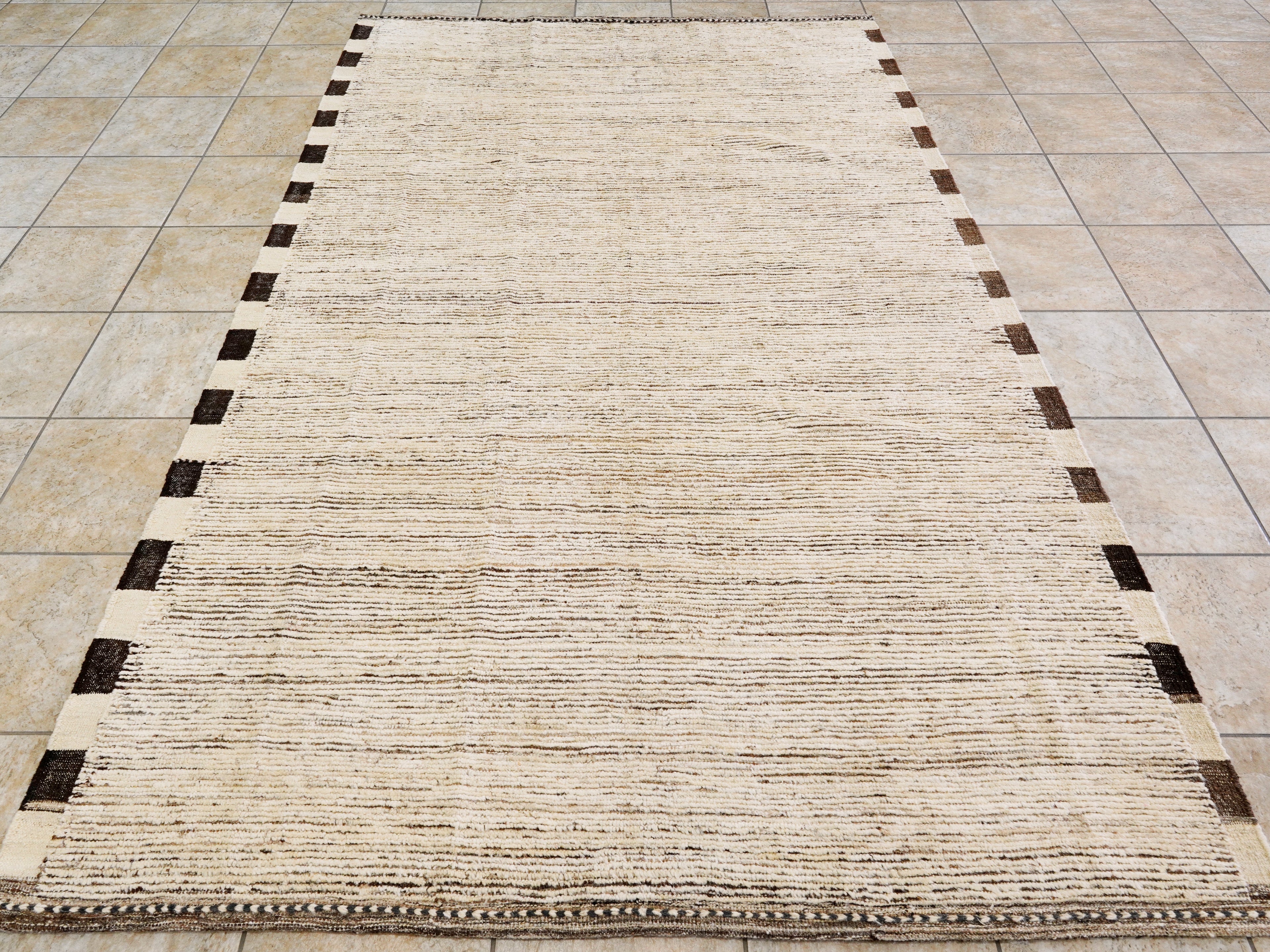6x9 Ft Plain Beige Moroccan Rug - Afghan Wool Rug