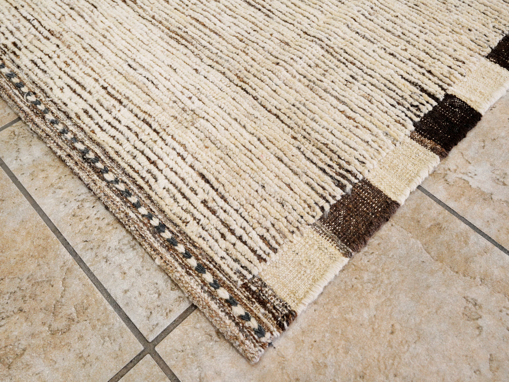 6x9 Ft Plain Beige Moroccan Rug - Afghan Wool Rug