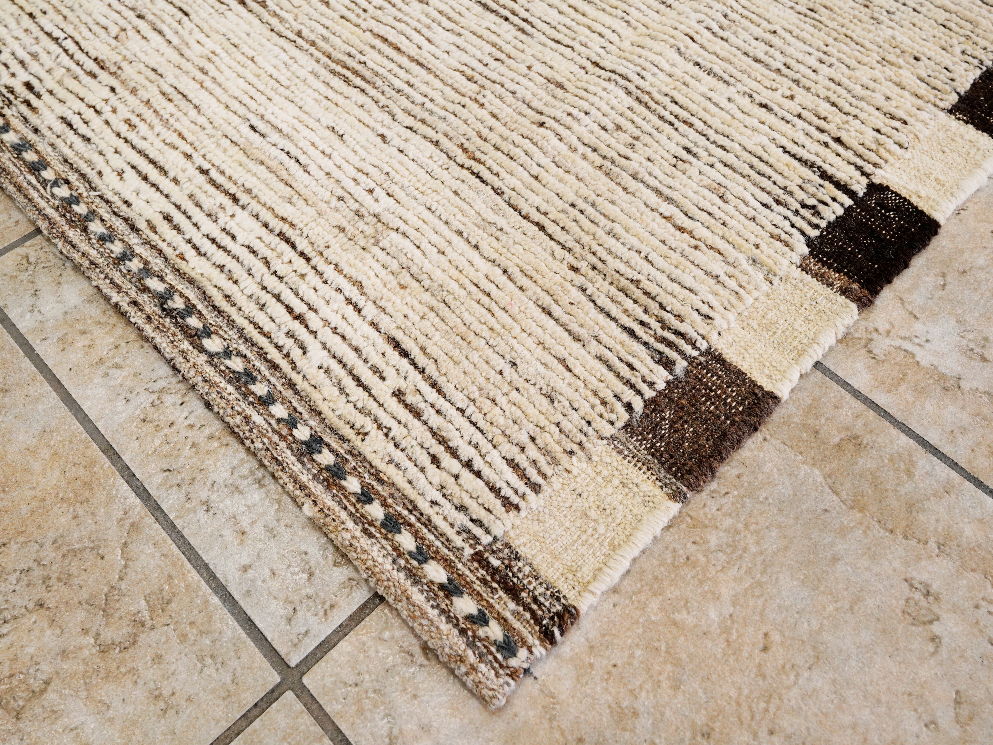 6x9 Ft Plain Beige Moroccan Rug - Afghan Wool Rug