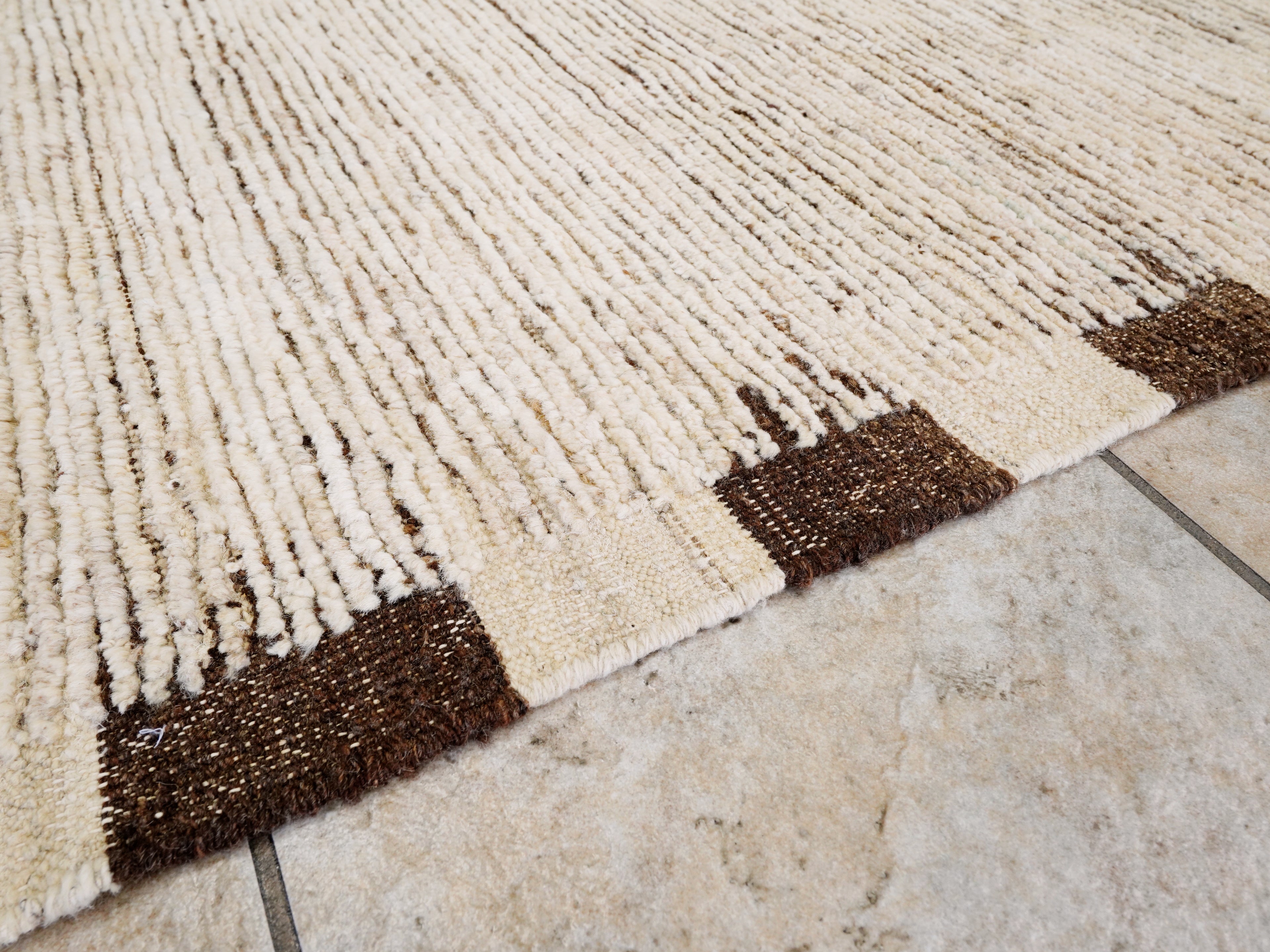 6x9 Ft Plain Beige Moroccan Rug - Afghan Wool Rug