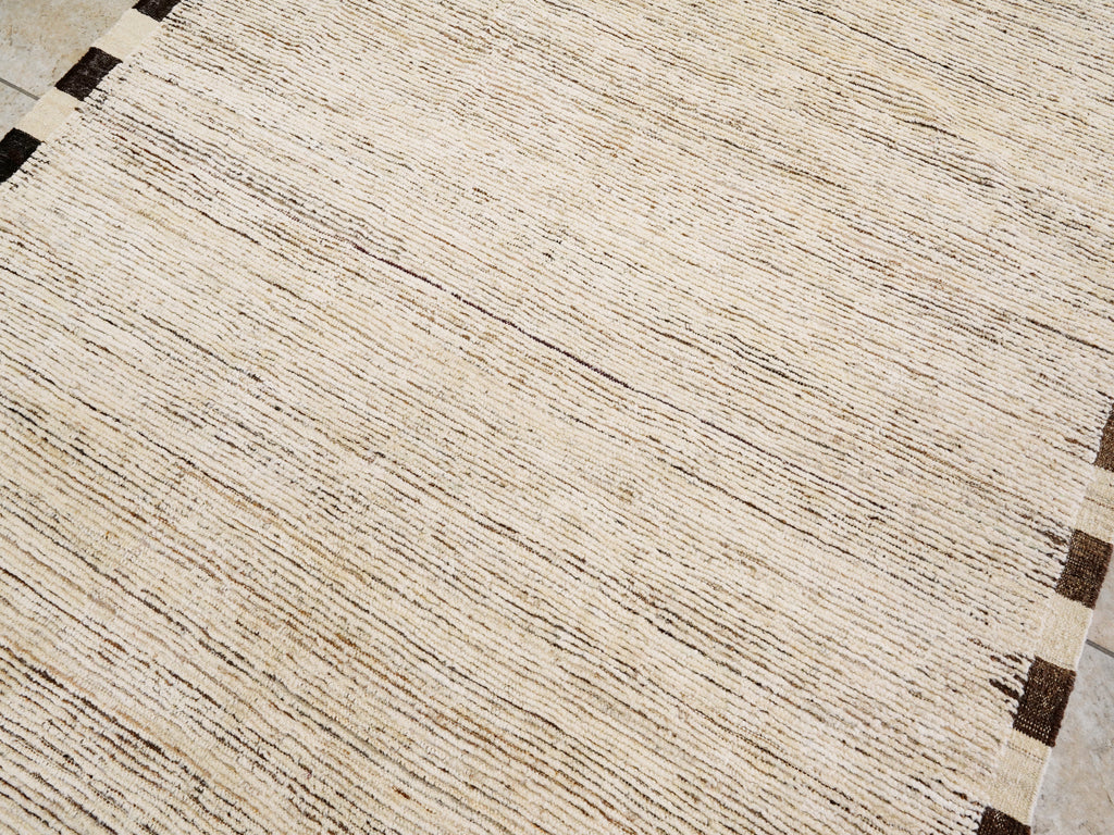 6x9 Ft Plain Beige Moroccan Rug - Afghan Wool Rug