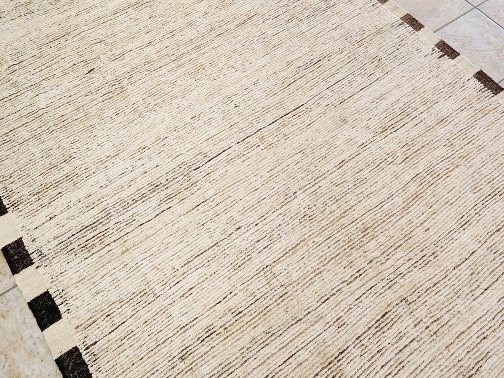 6x9 Ft Plain Beige Moroccan Rug - Afghan Wool Rug