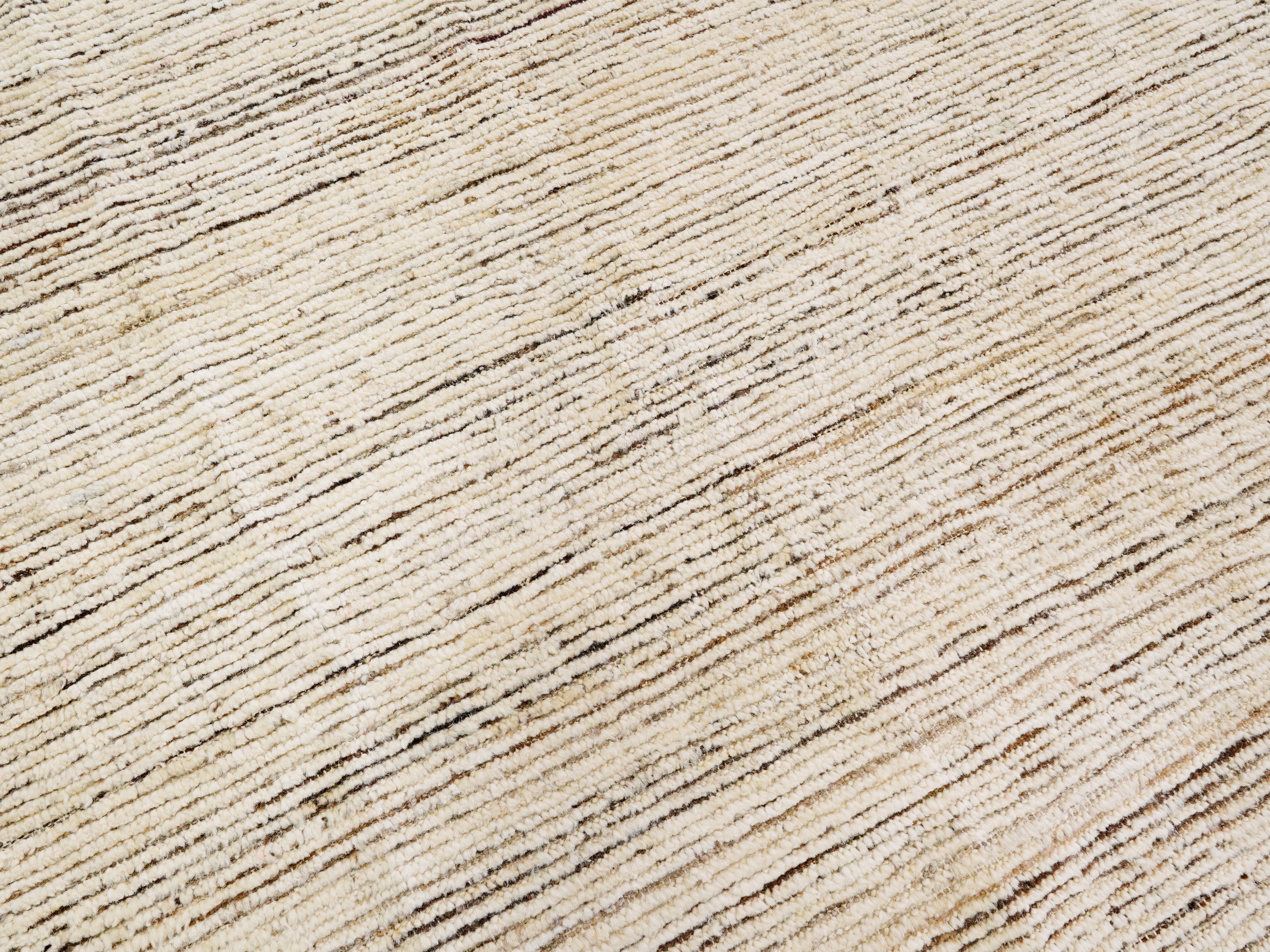 6x9 Ft Plain Beige Moroccan Rug - Afghan Wool Rug