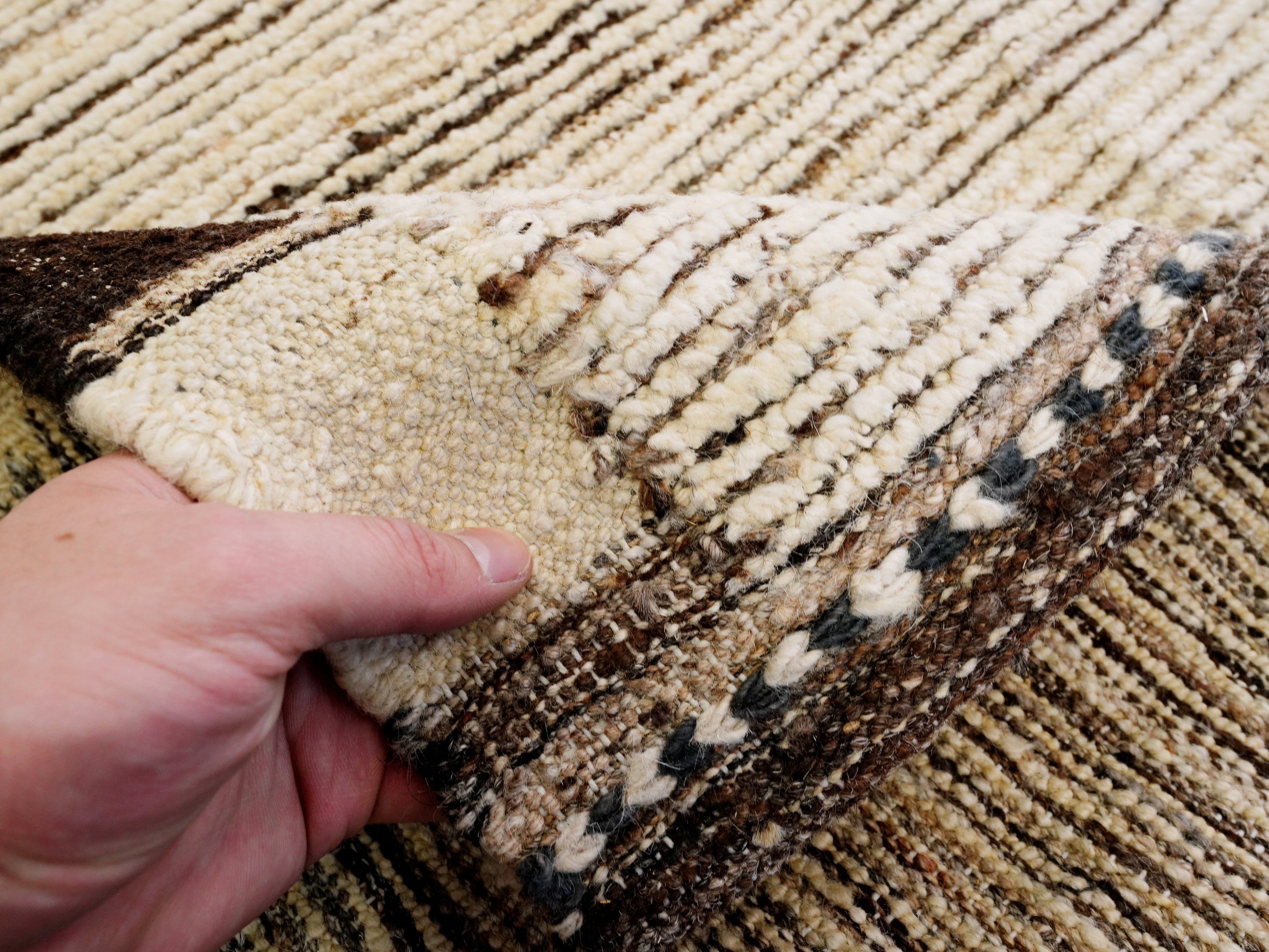 6x9 Ft Plain Beige Moroccan Rug - Afghan Wool Rug