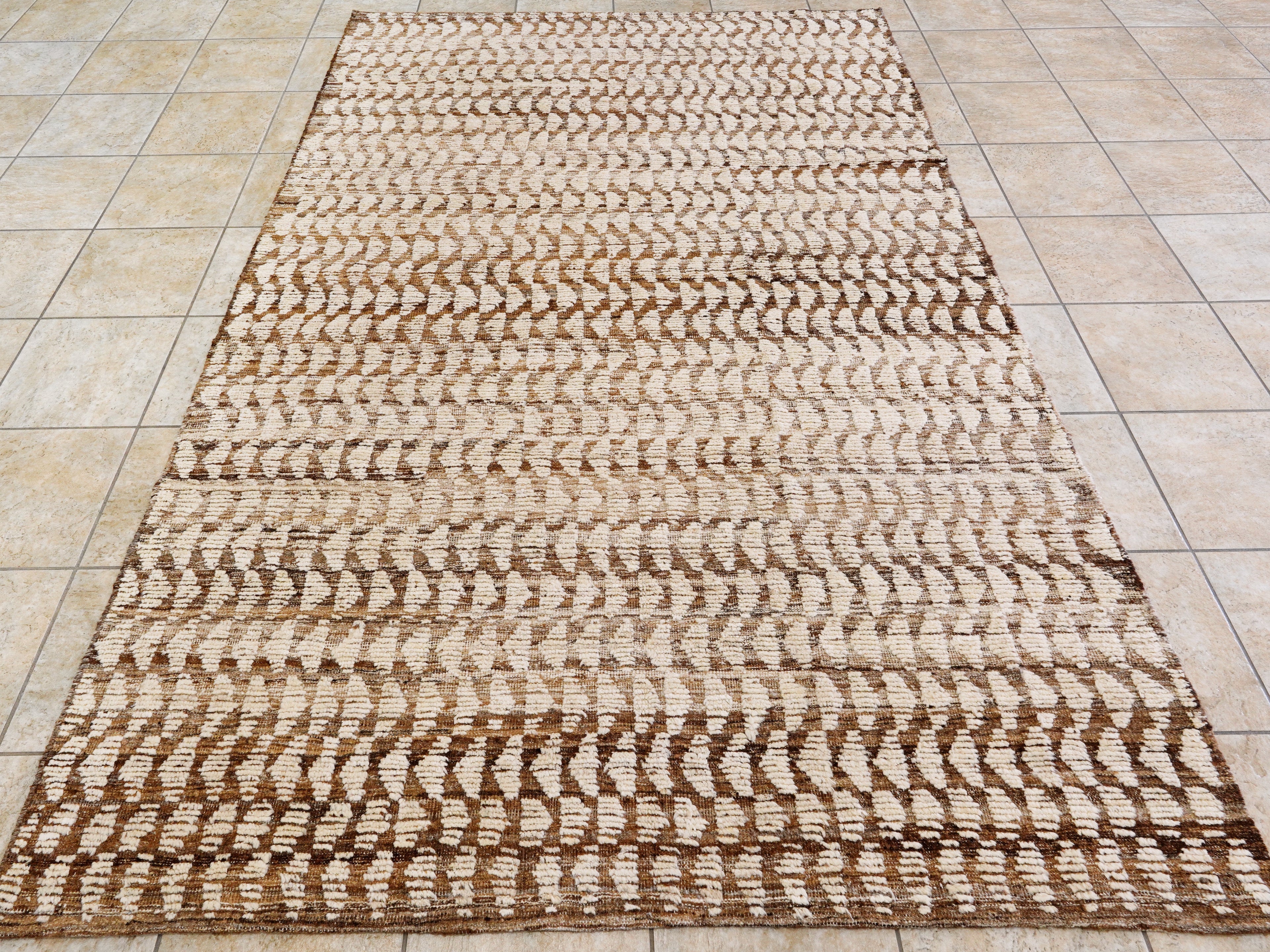 6x9 Ft Beige Moroccan Rug - Afghan Wool Rug