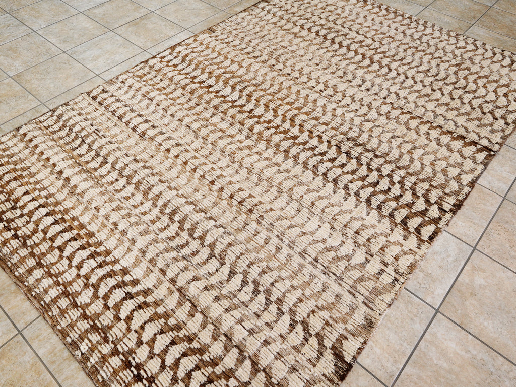 6x9 Ft Beige Moroccan Rug - Afghan Wool Rug
