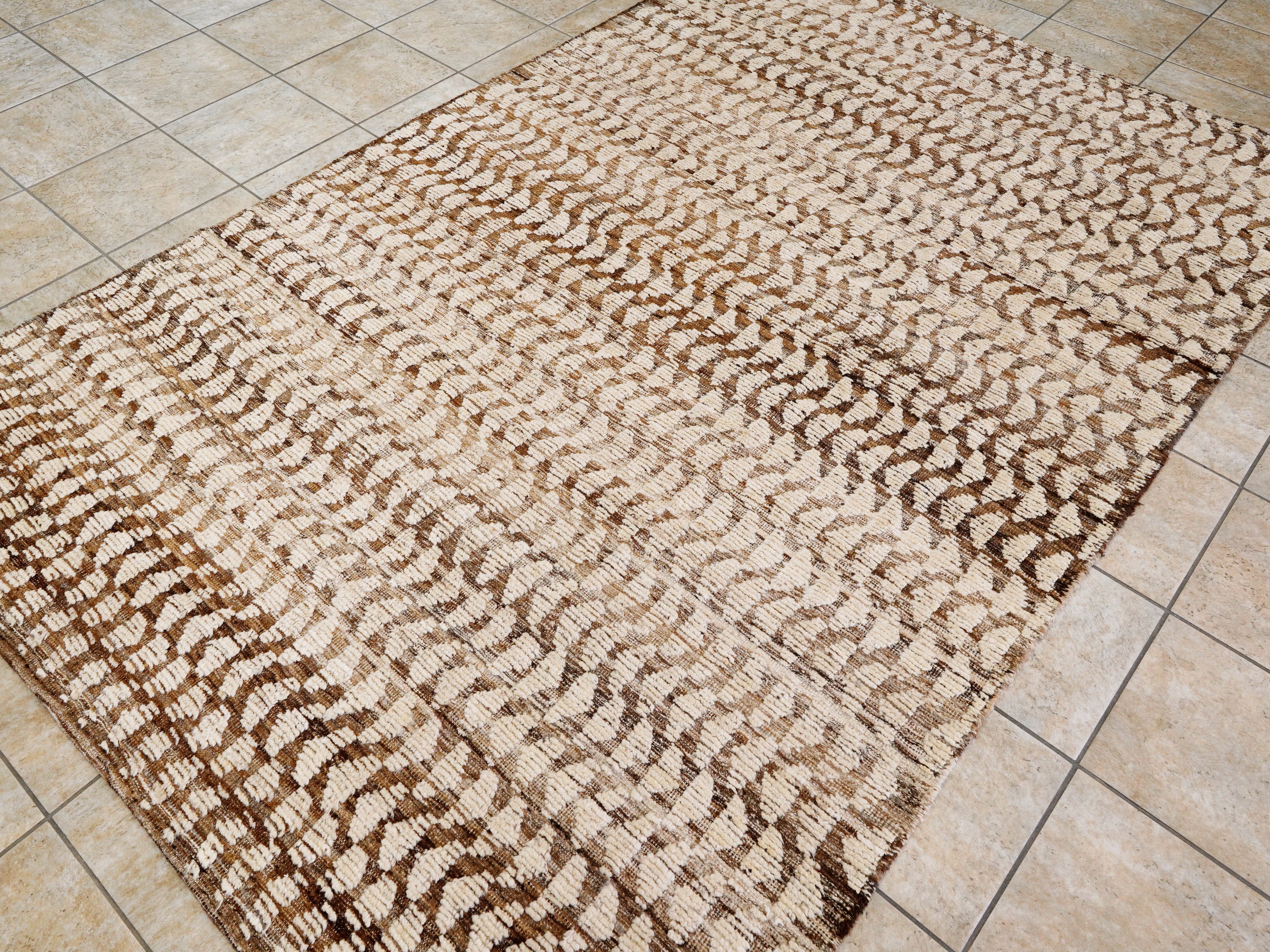 6x9 Ft Beige Moroccan Rug - Afghan Wool Rug