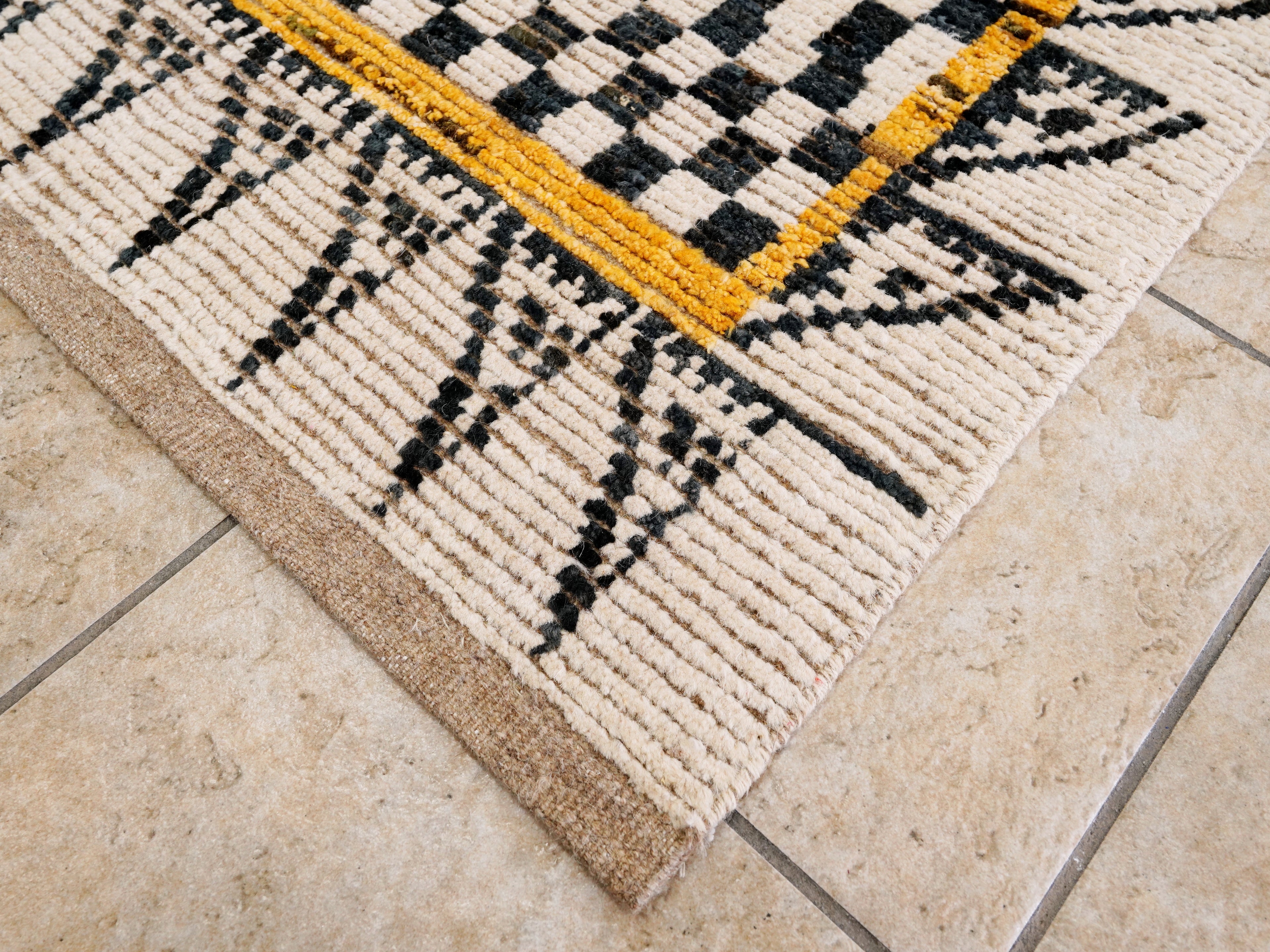 6x9 Ft Beige Yellow Moroccan Rug - Afghan Wool Rug