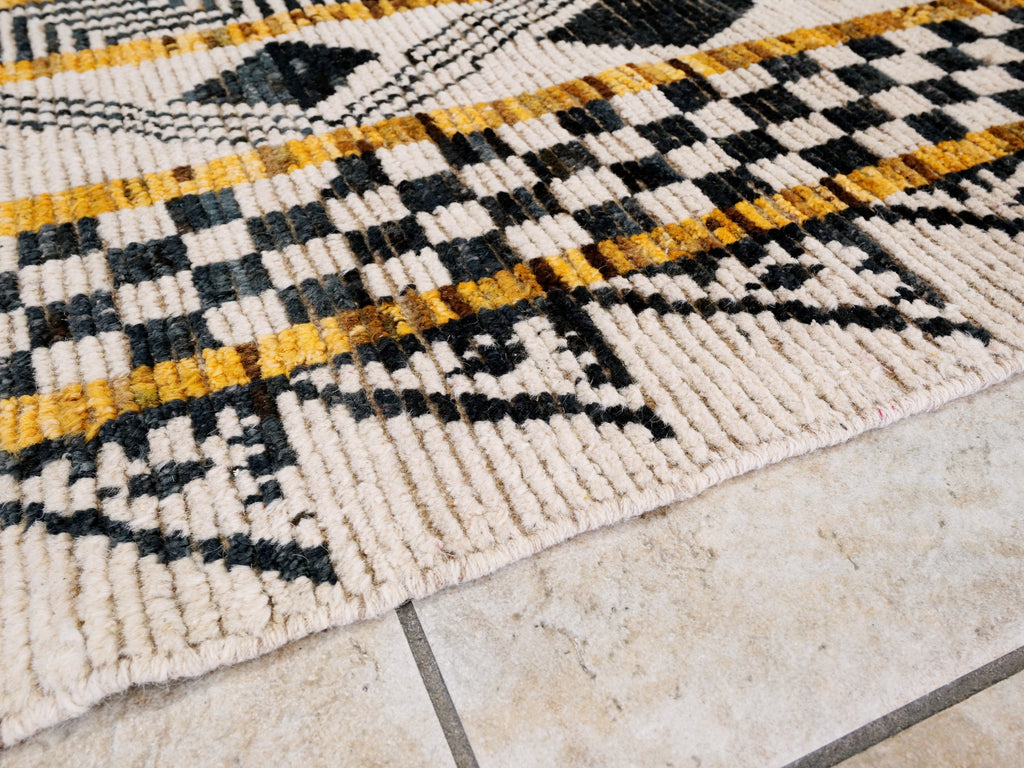 6x9 Ft Beige Yellow Moroccan Rug - Afghan Wool Rug