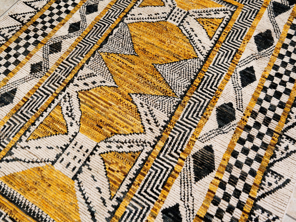 6x9 Ft Beige Yellow Moroccan Rug - Afghan Wool Rug