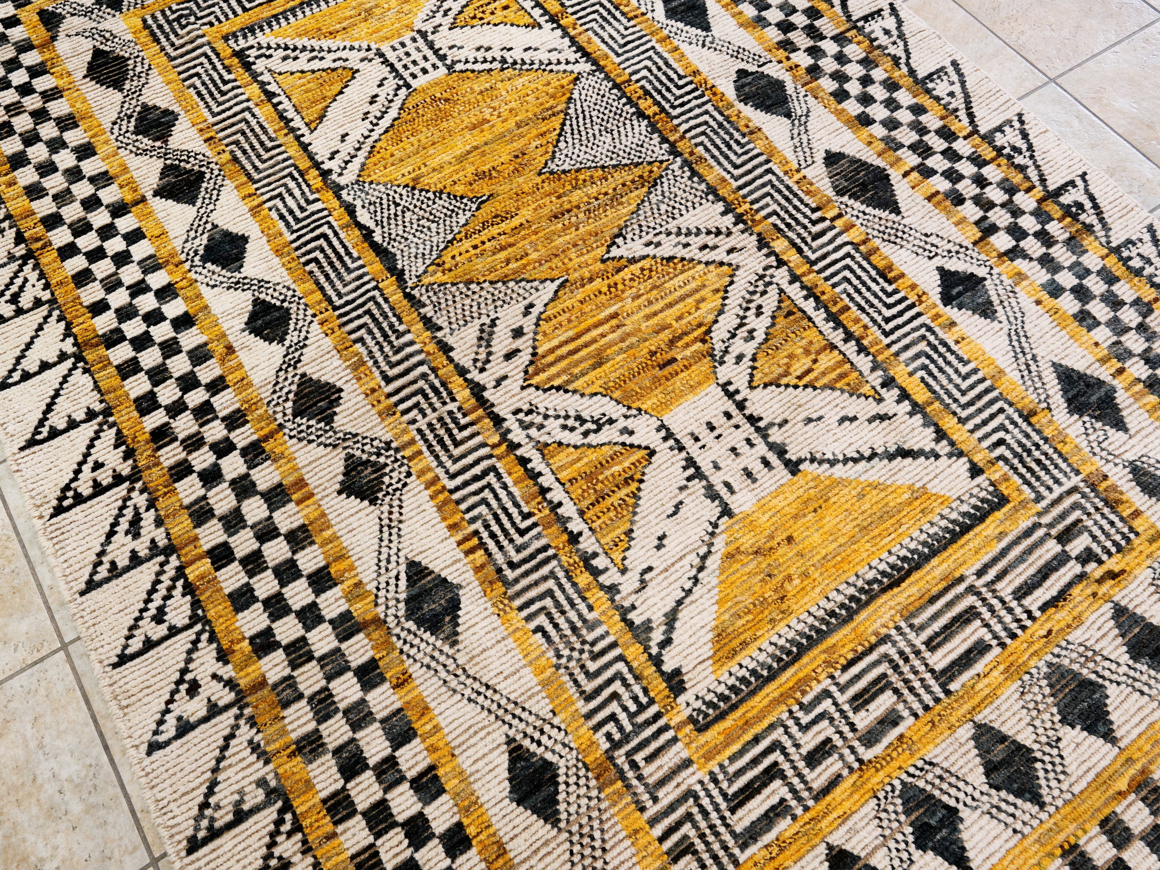 6x9 Ft Beige Yellow Moroccan Rug - Afghan Wool Rug