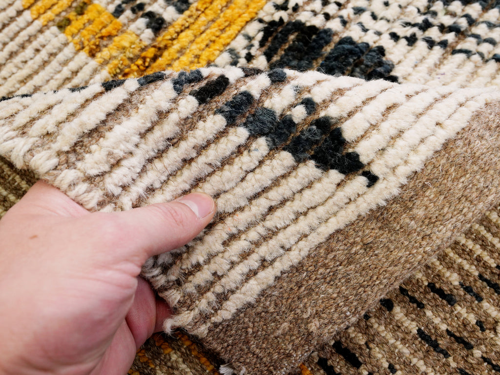 6x9 Ft Beige Yellow Moroccan Rug - Afghan Wool Rug