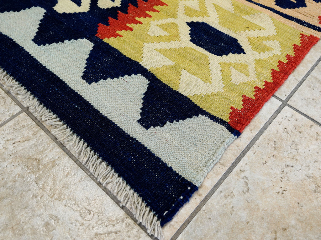 5x7 Ft Multicolor Kilim Rug - Handwoven Afghan Flat Weave