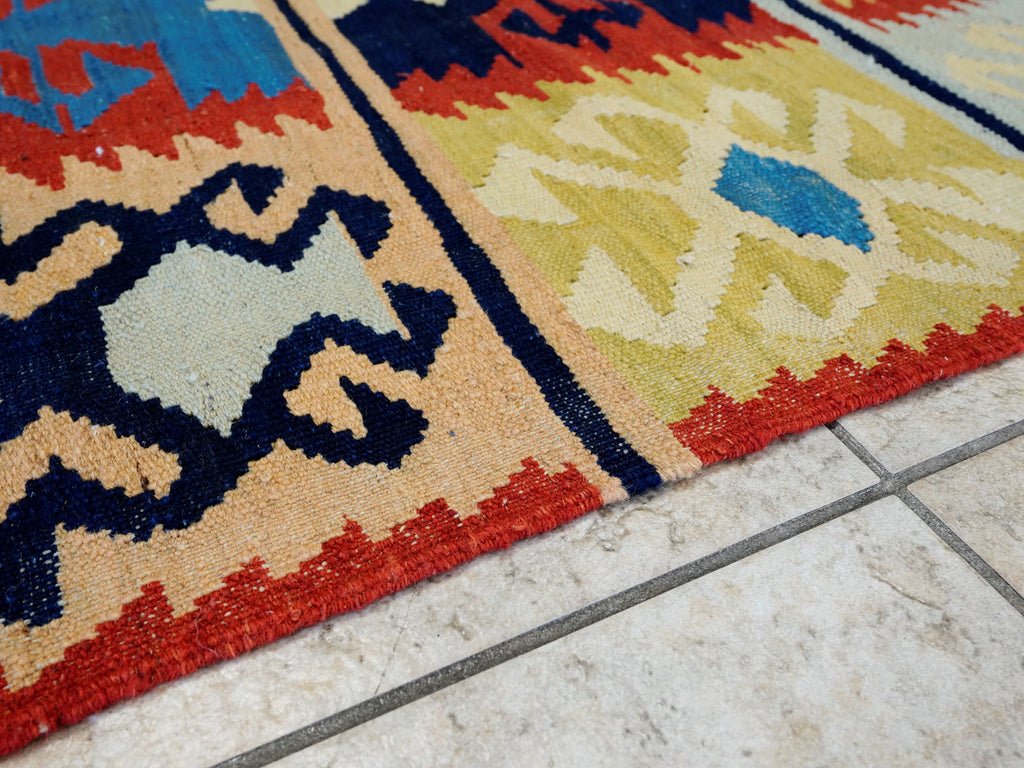 5x7 Ft Multicolor Kilim Rug - Handwoven Afghan Flat Weave