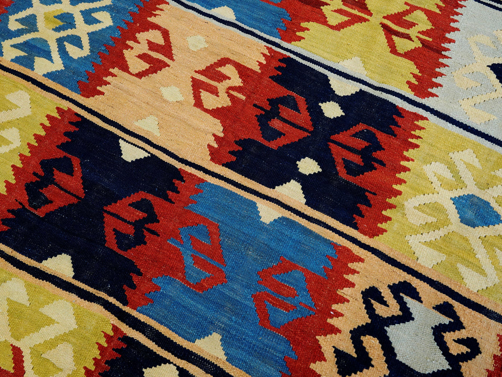 5x7 Ft Multicolor Kilim Rug - Handwoven Afghan Flat Weave