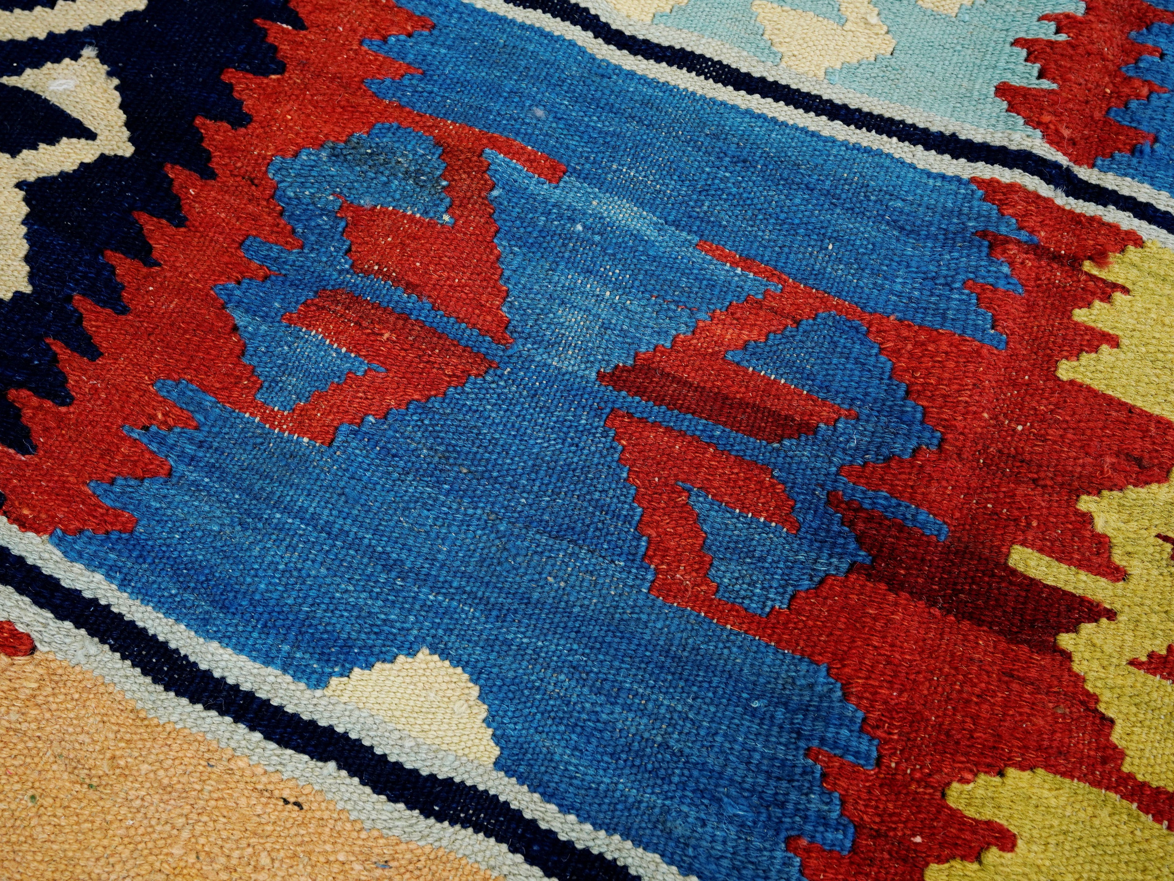 5x7 Ft Multicolor Kilim Rug - Handwoven Afghan Flat Weave