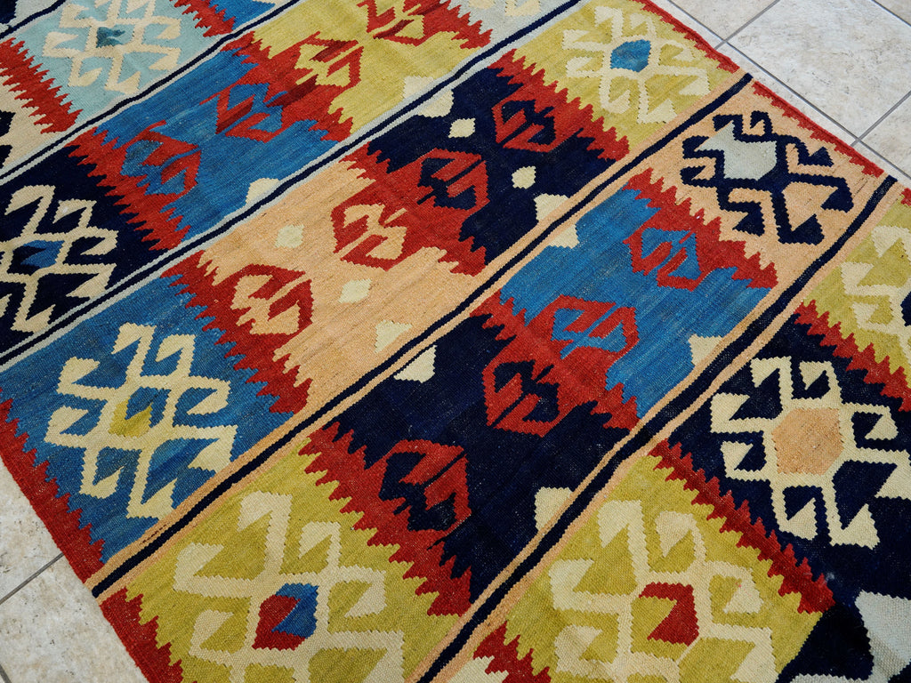 5x7 Ft Multicolor Kilim Rug - Handwoven Afghan Flat Weave