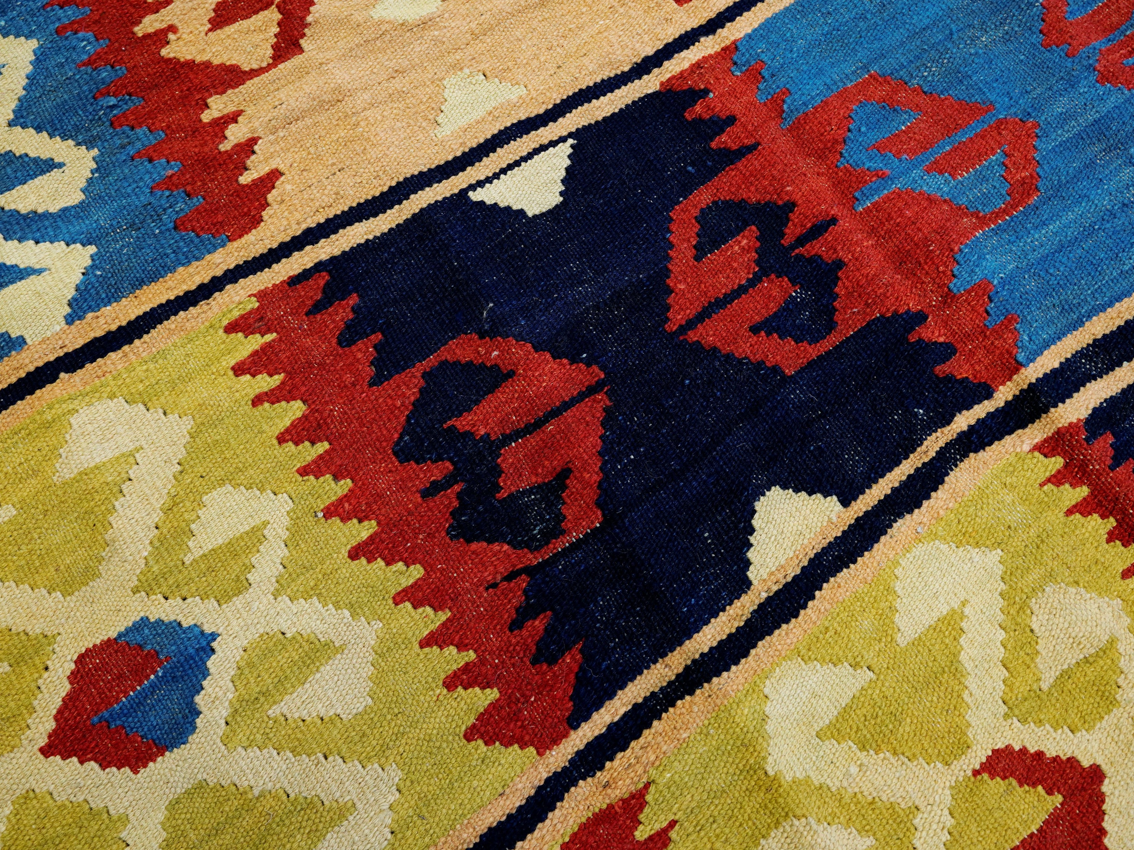 5x7 Ft Multicolor Kilim Rug - Handwoven Afghan Flat Weave