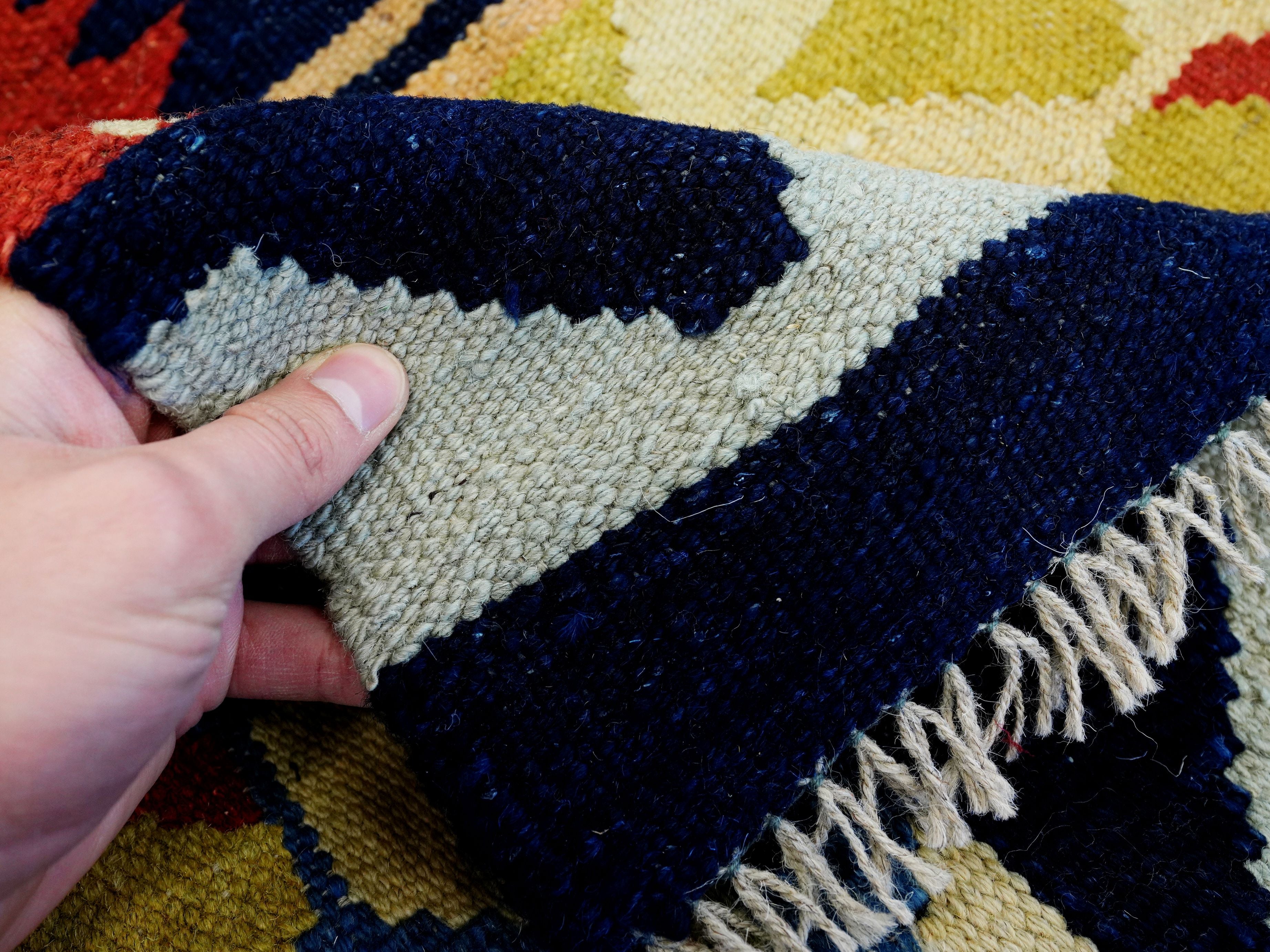 5x7 Ft Multicolor Kilim Rug - Handwoven Afghan Flat Weave