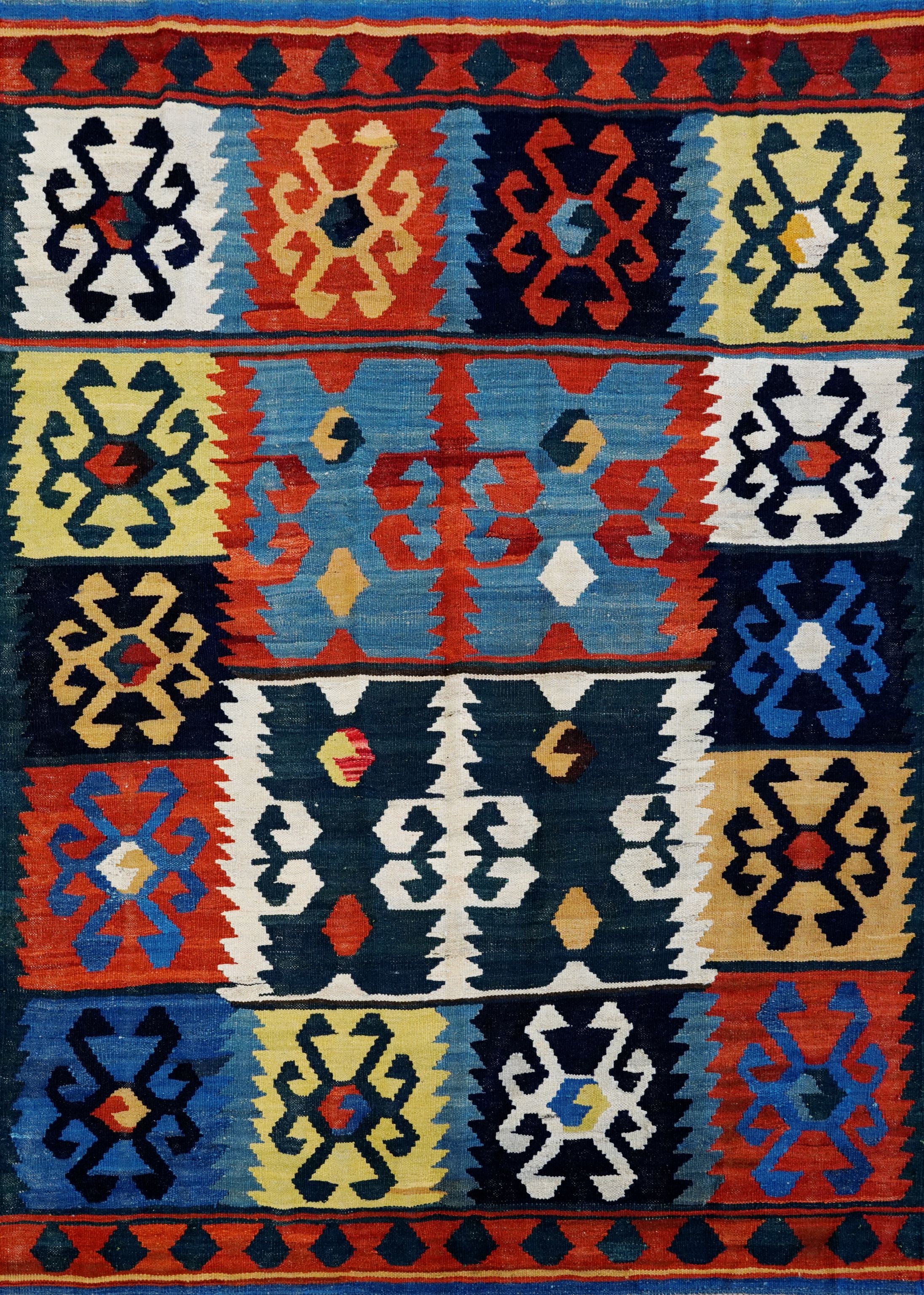5x7 Ft Kilim Rug - Handwoven Afghan Flat Weave