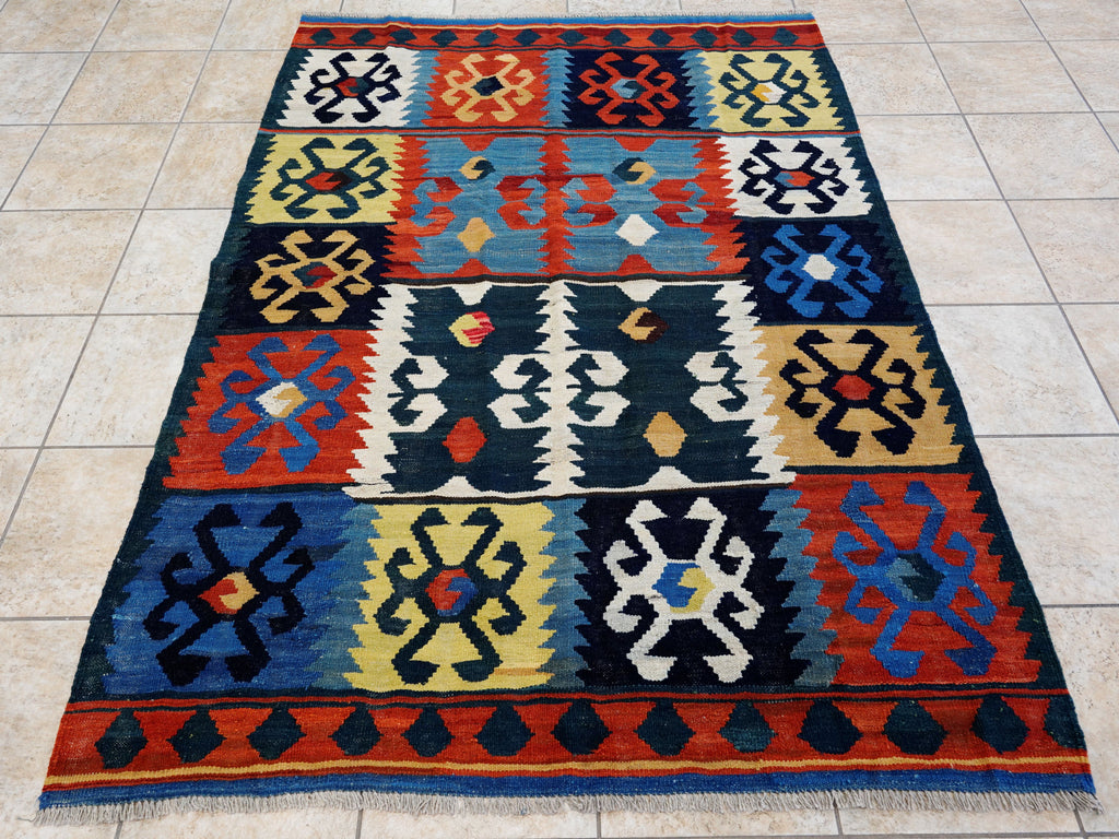 5x7 Ft Kilim Rug - Handwoven Afghan Flat Weave