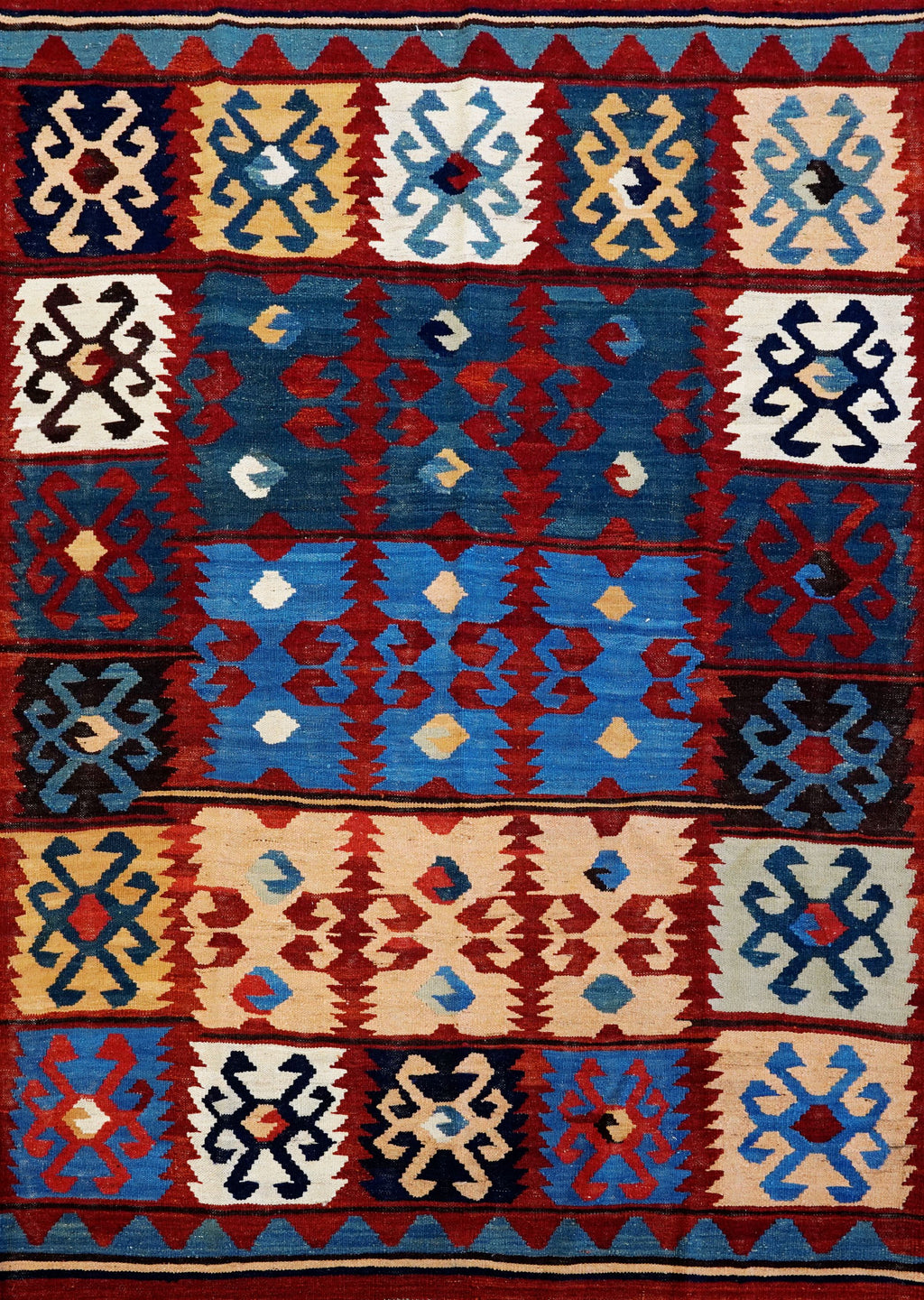 5x7 Ft Multicolor Kilim Rug - Handwoven Afghan Rug