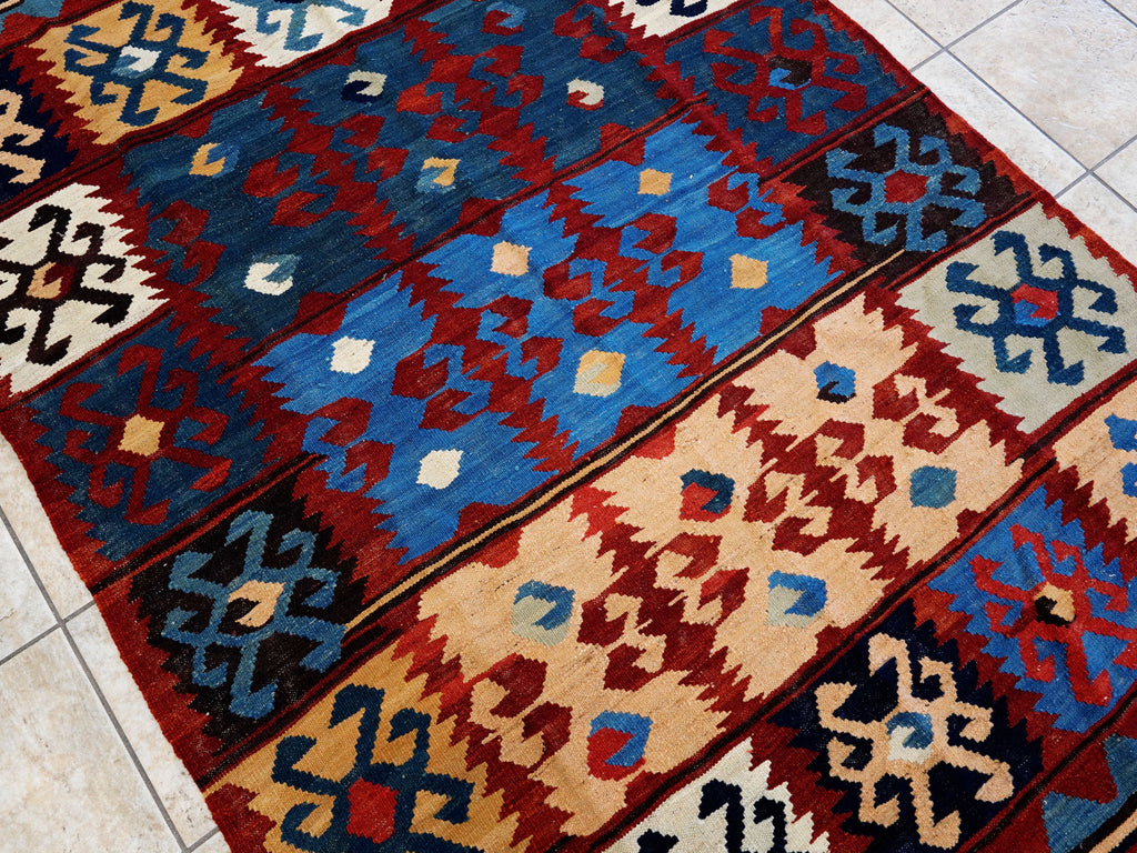 5x7 Ft Multicolor Kilim Rug - Handwoven Afghan Rug