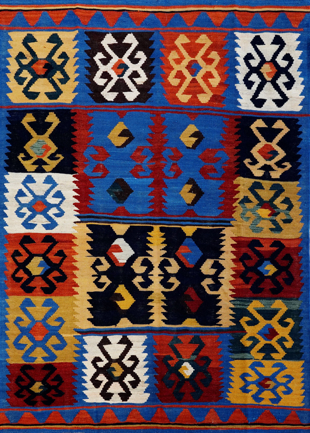 5x7 Ft Multicolor Kilim Rug - Handwoven Afghan Flat Weave