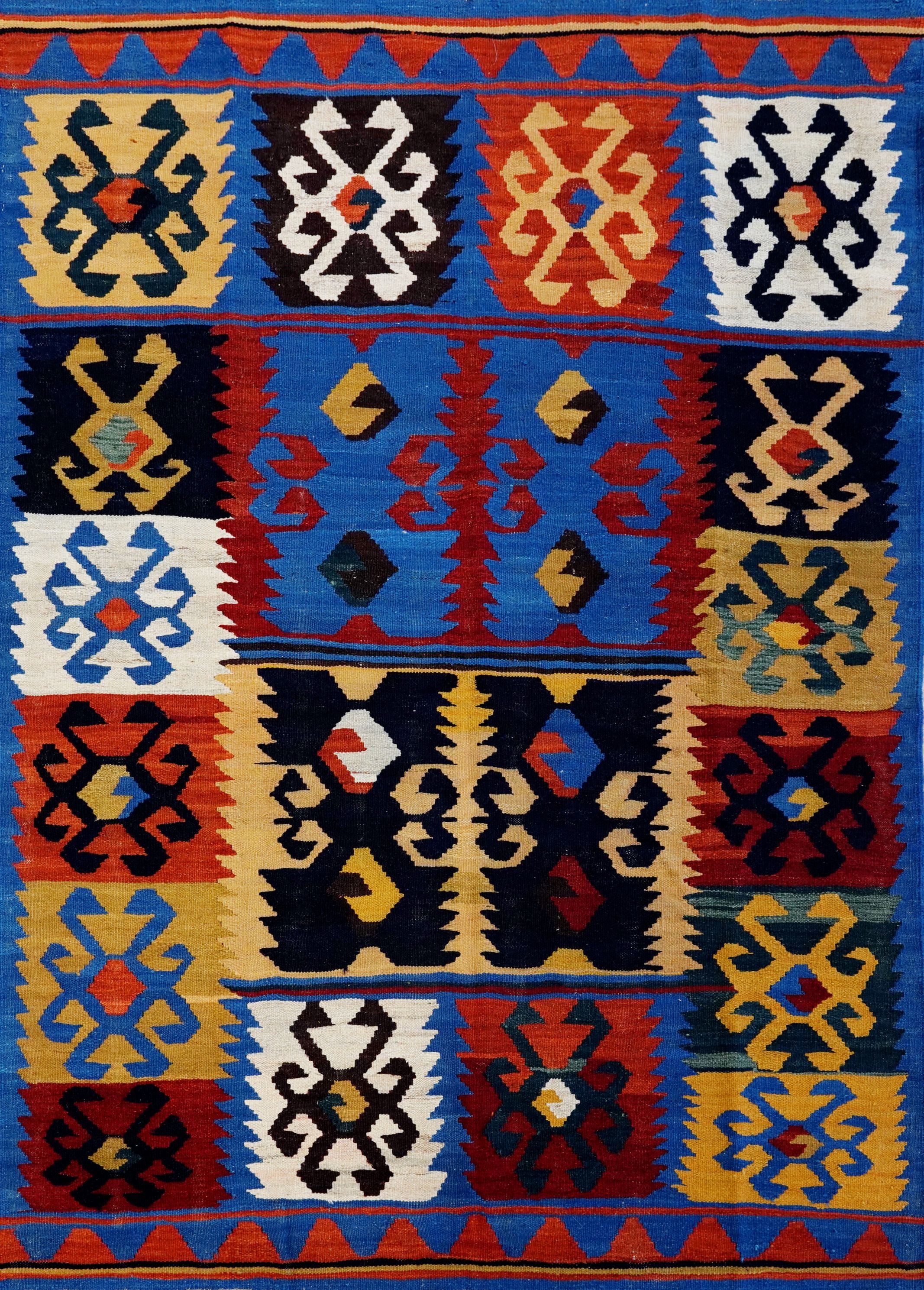 5x7 Ft Multicolor Kilim Rug - Handwoven Afghan Flat Weave