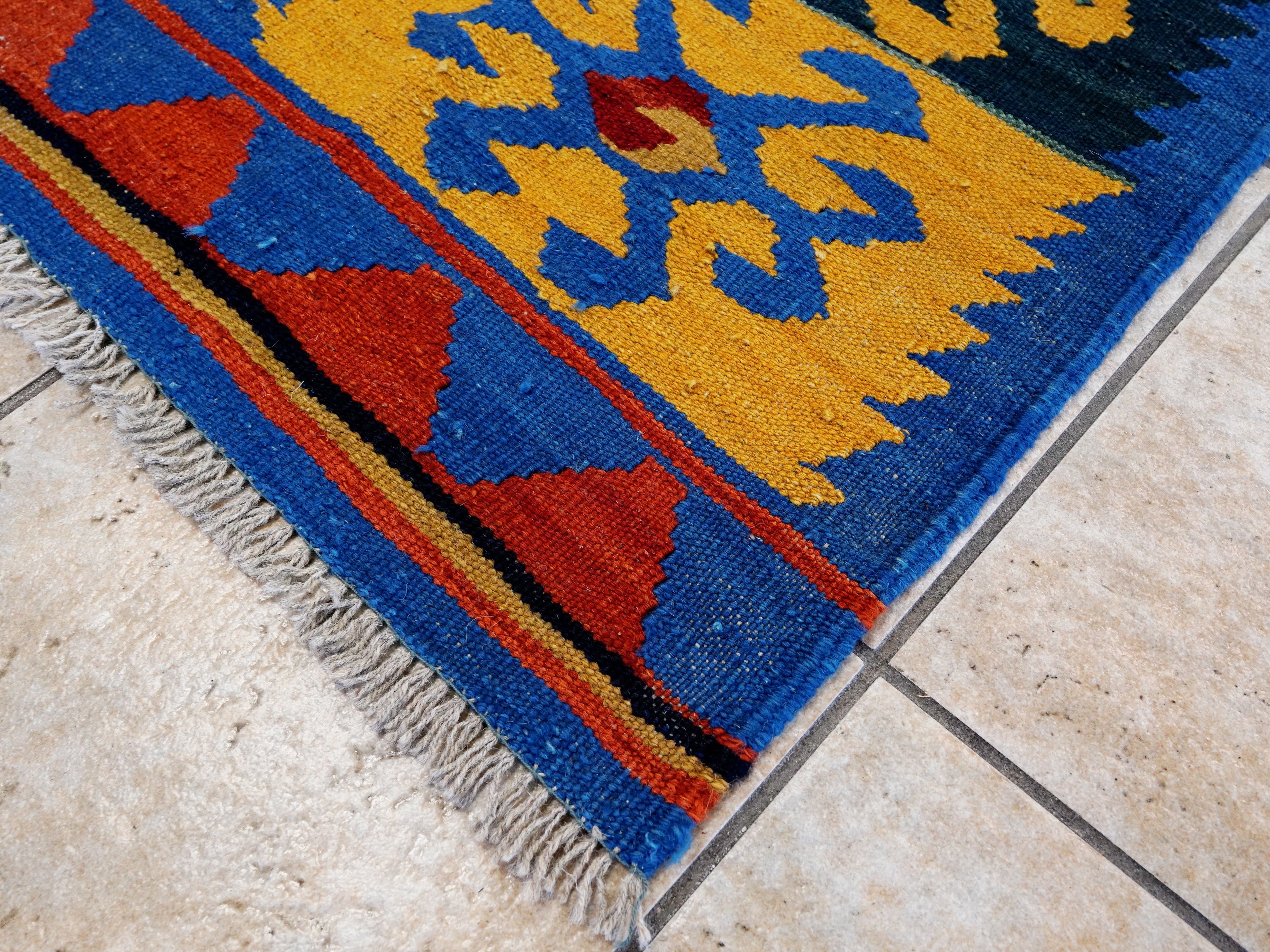 5x7 Ft Multicolor Kilim Rug - Handwoven Afghan Flat Weave