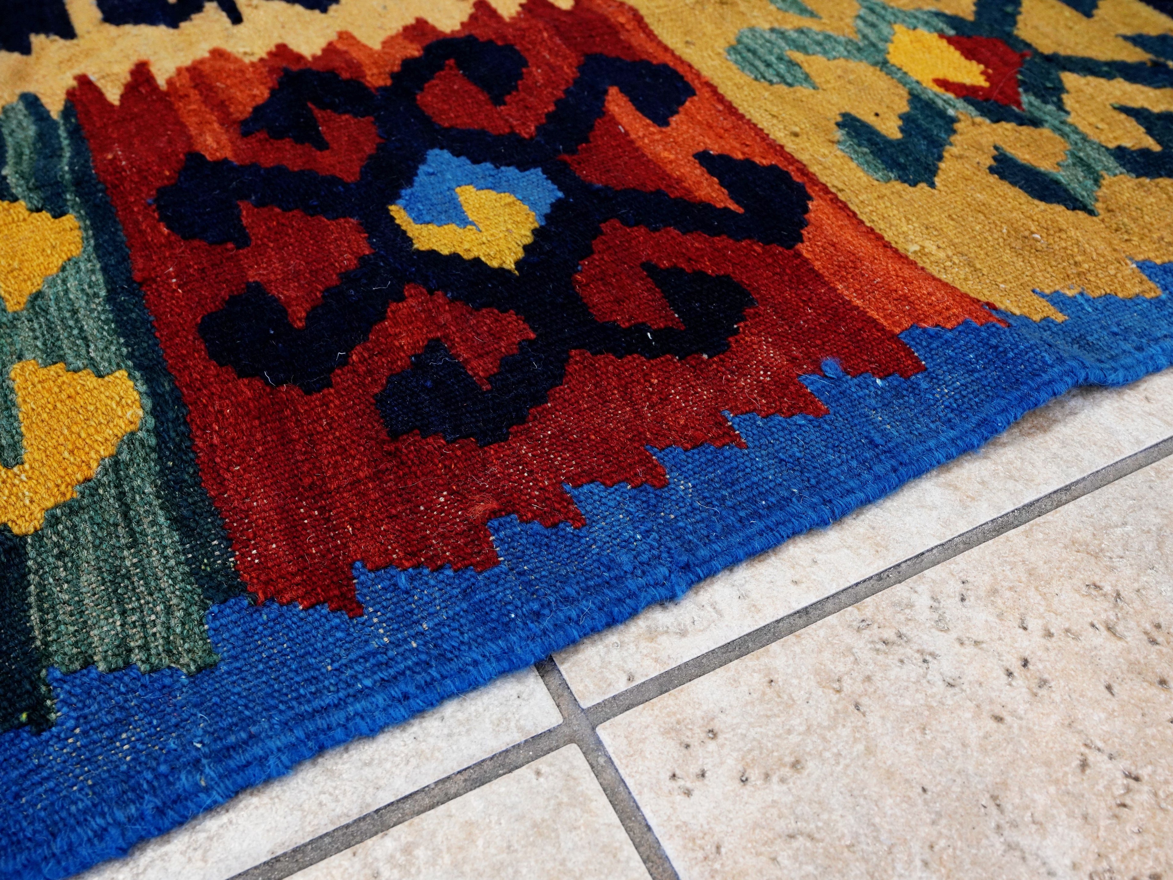 5x7 Ft Multicolor Kilim Rug - Handwoven Afghan Flat Weave