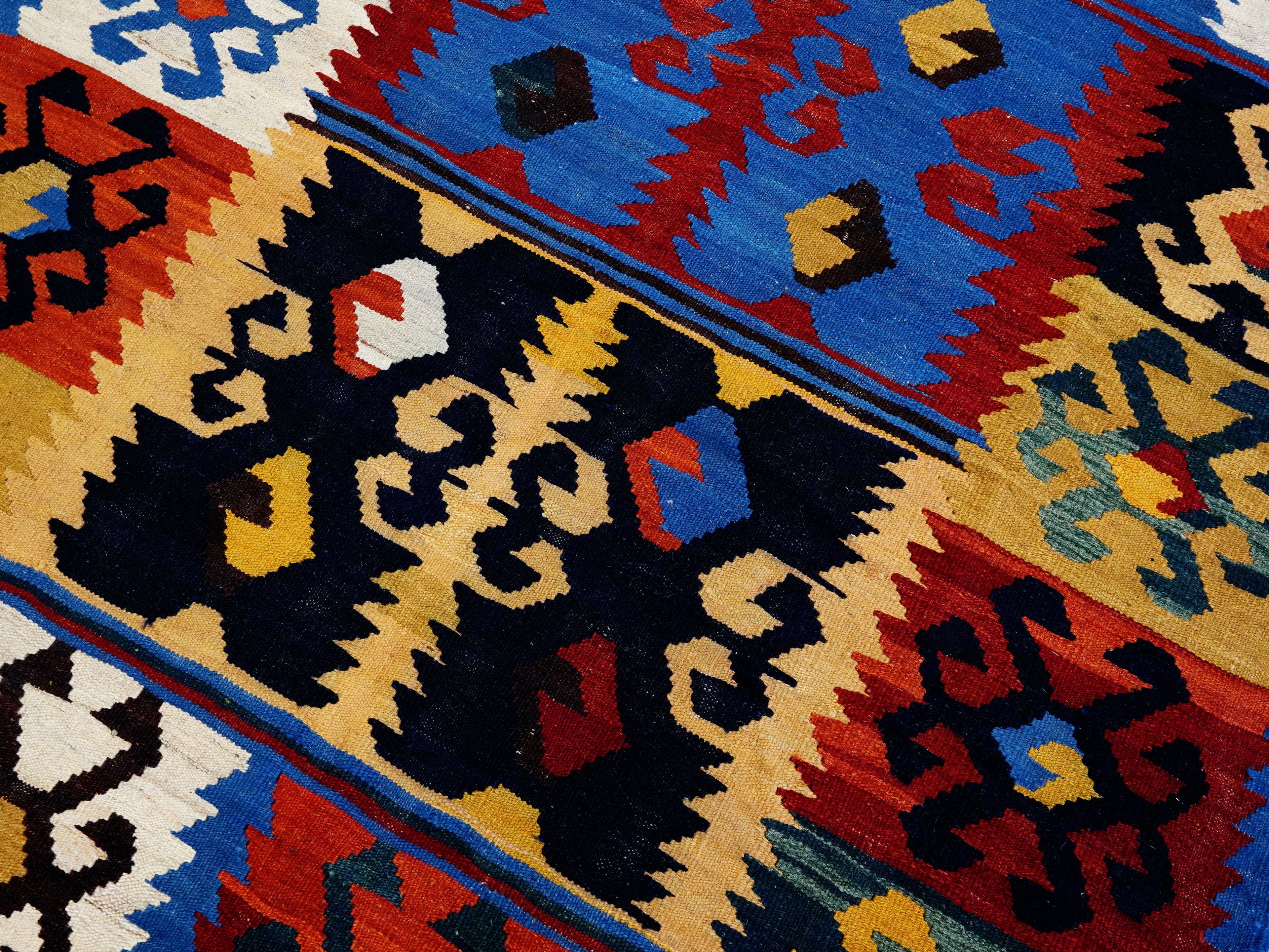 5x7 Ft Multicolor Kilim Rug - Handwoven Afghan Flat Weave