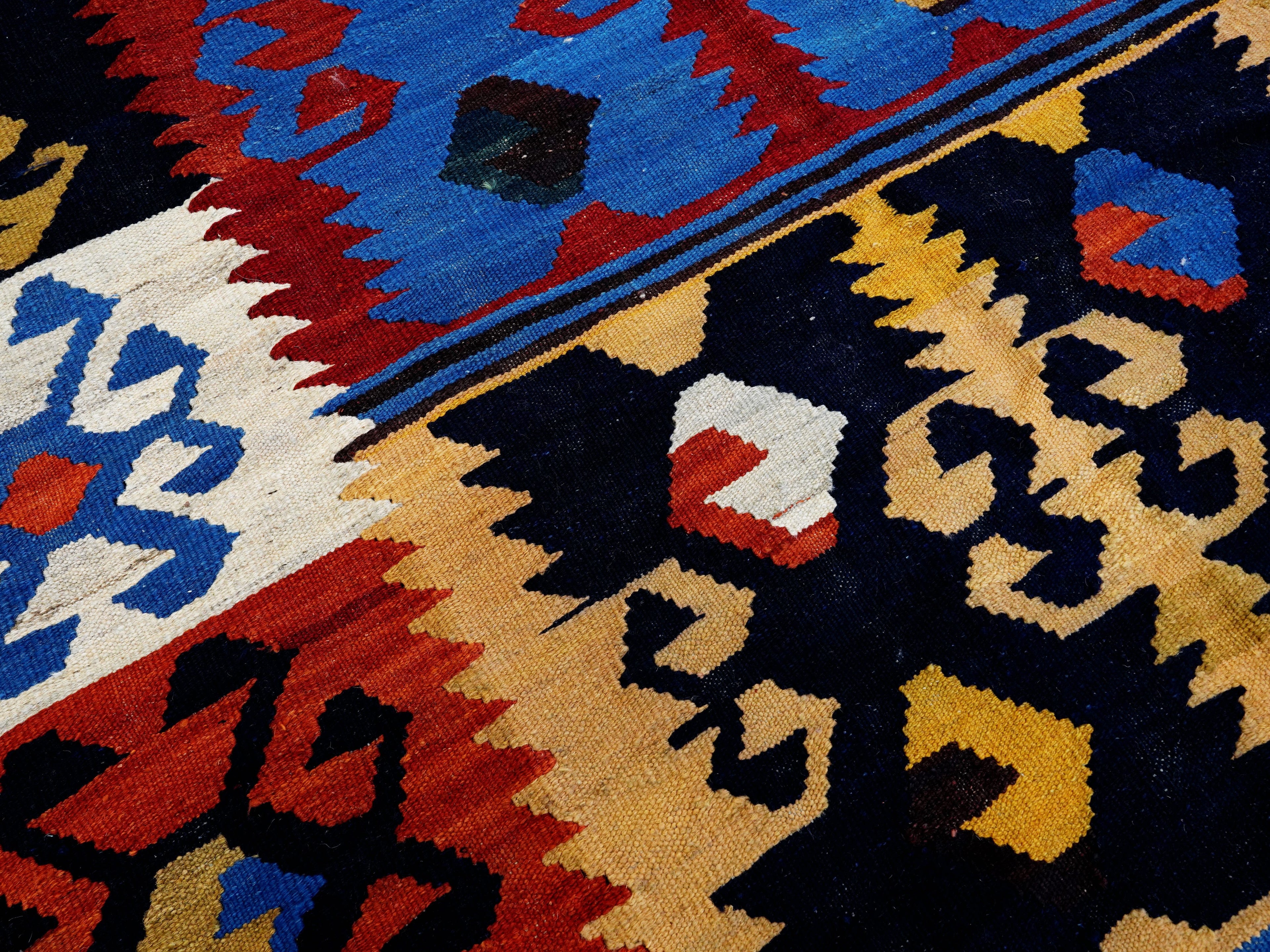 5x7 Ft Multicolor Kilim Rug - Handwoven Afghan Flat Weave