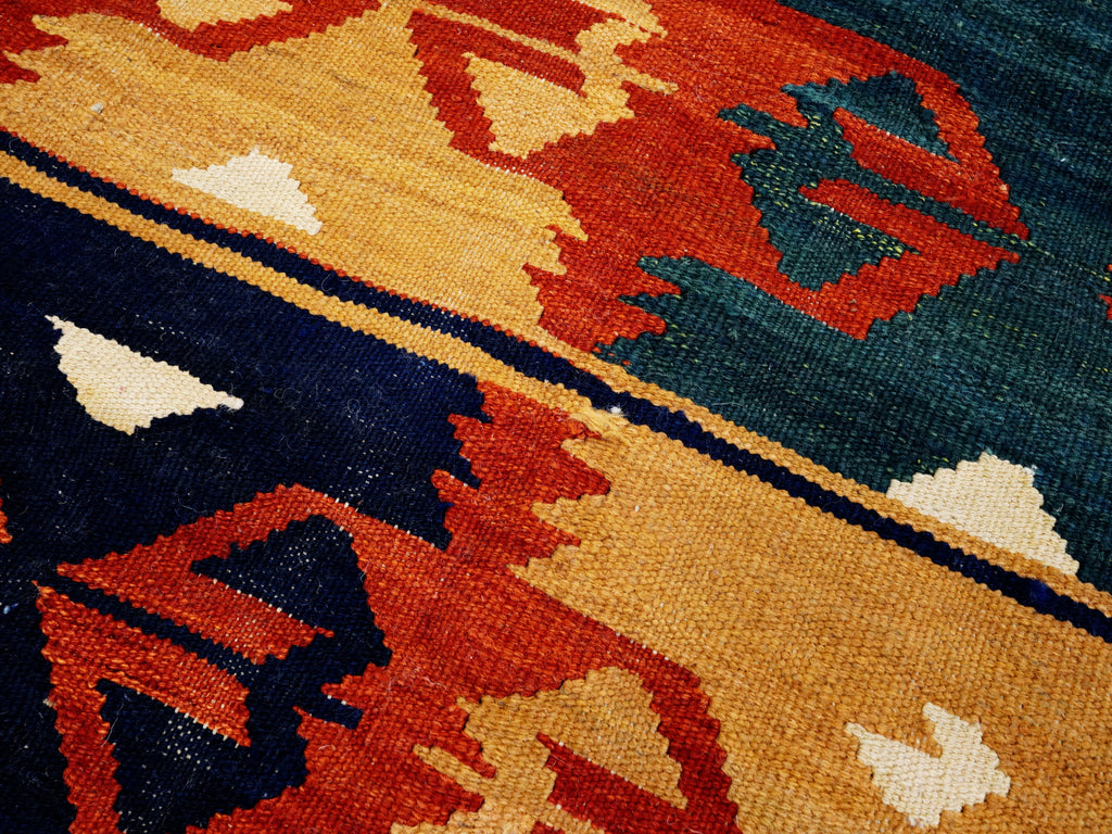 5x7 Ft Colorful Kilim Rug - Handwoven Afghan Flat Weave