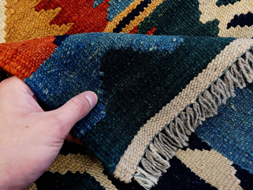 5x7 Ft Colorful Kilim Rug - Handwoven Afghan Flat Weave