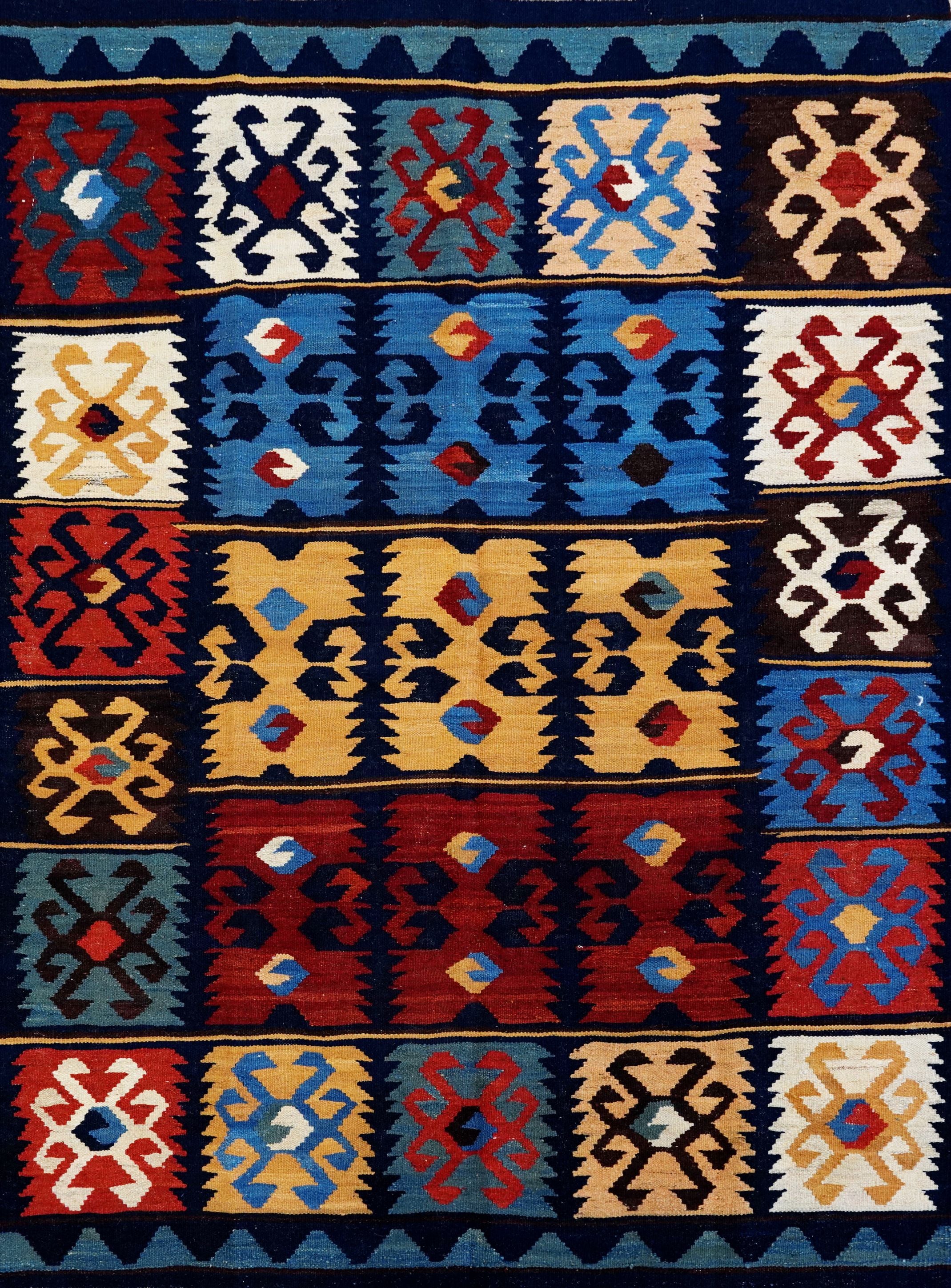 5x7 Ft Colorful Kilim Rug - Handwoven Afghan Flat Weave